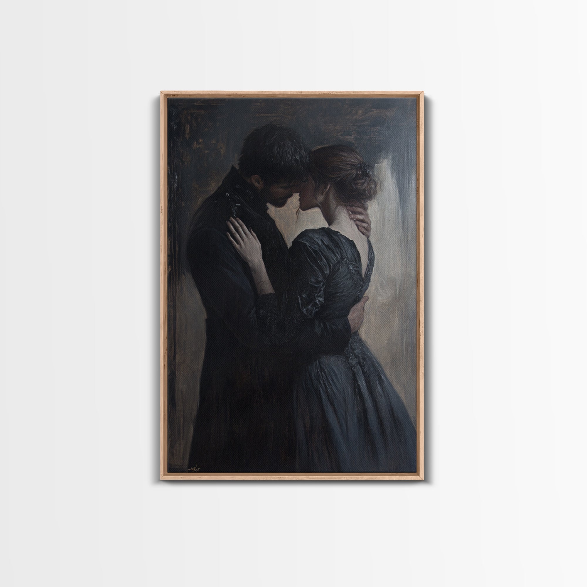 Dark Academia Painting Book Lover Decor, Dark Romance Painting, Dark Cottagecore Victorian Wall Art, Book Lover Gift, Academia Wall Art