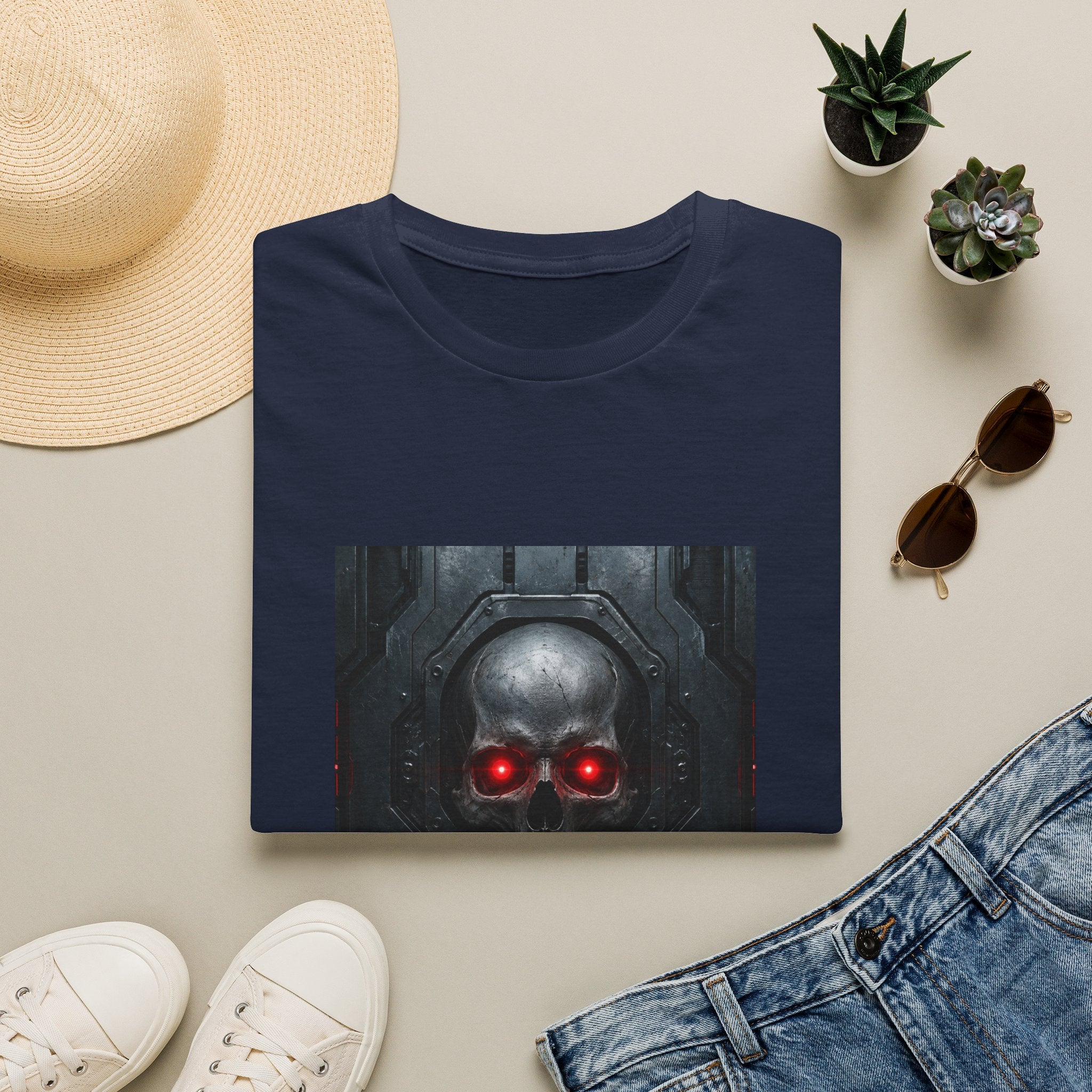 Skull with Red Glowing Eyes T‑Shirt