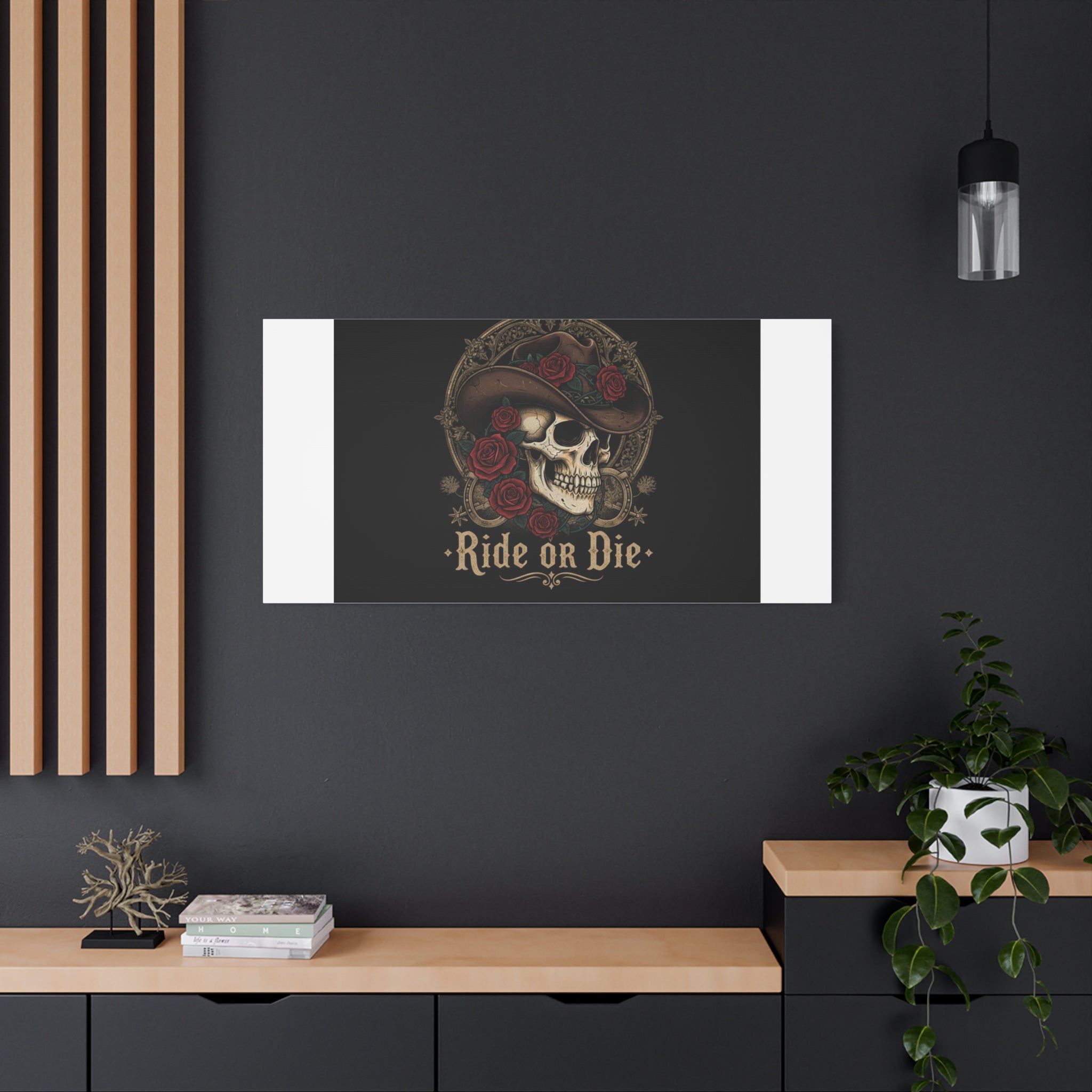 Ride or Die Skull Canvas | Western Skull Art, Gothic Americana