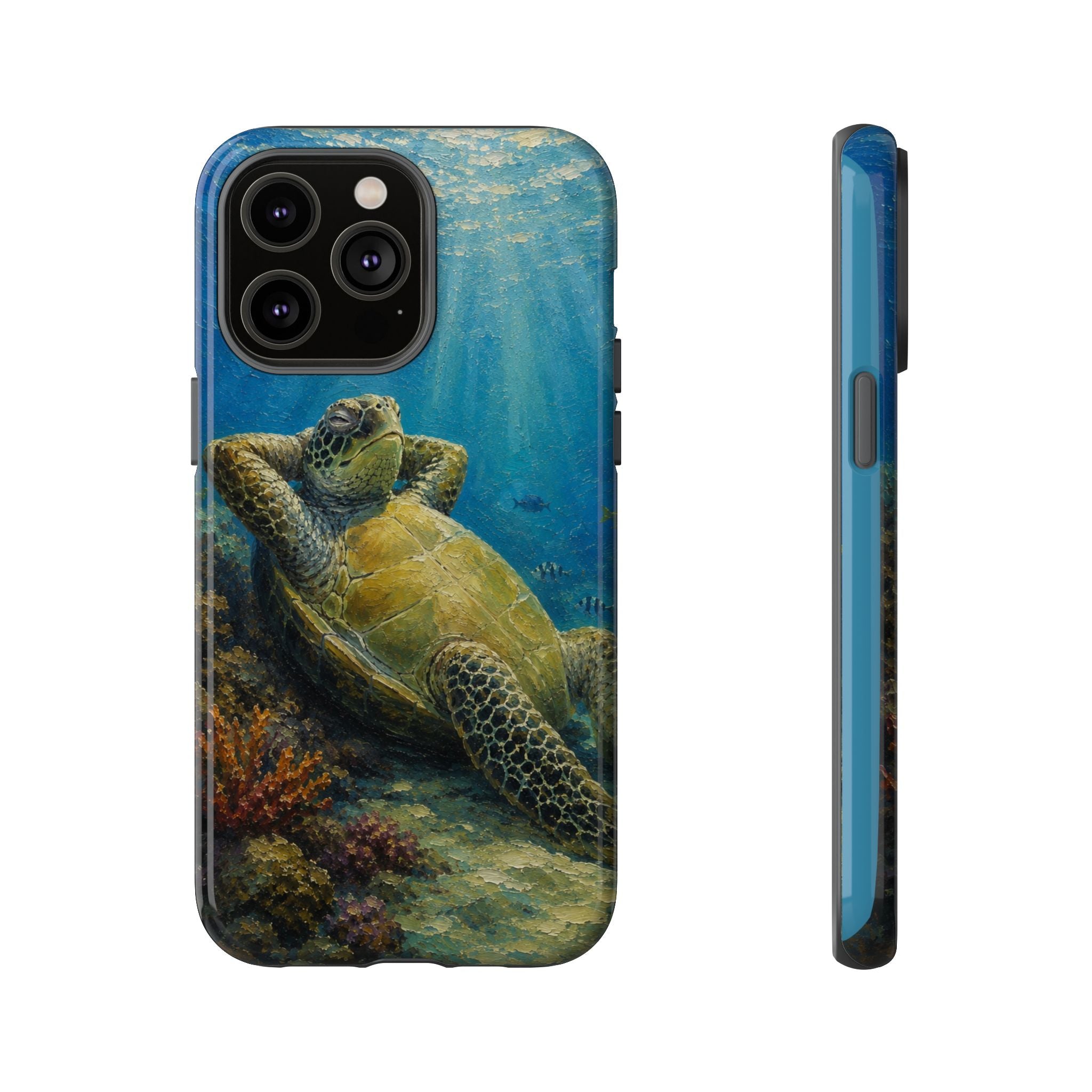 Sea Turtle Relaxation Phone Case — Ocean Underwater Art Protective Tough Case