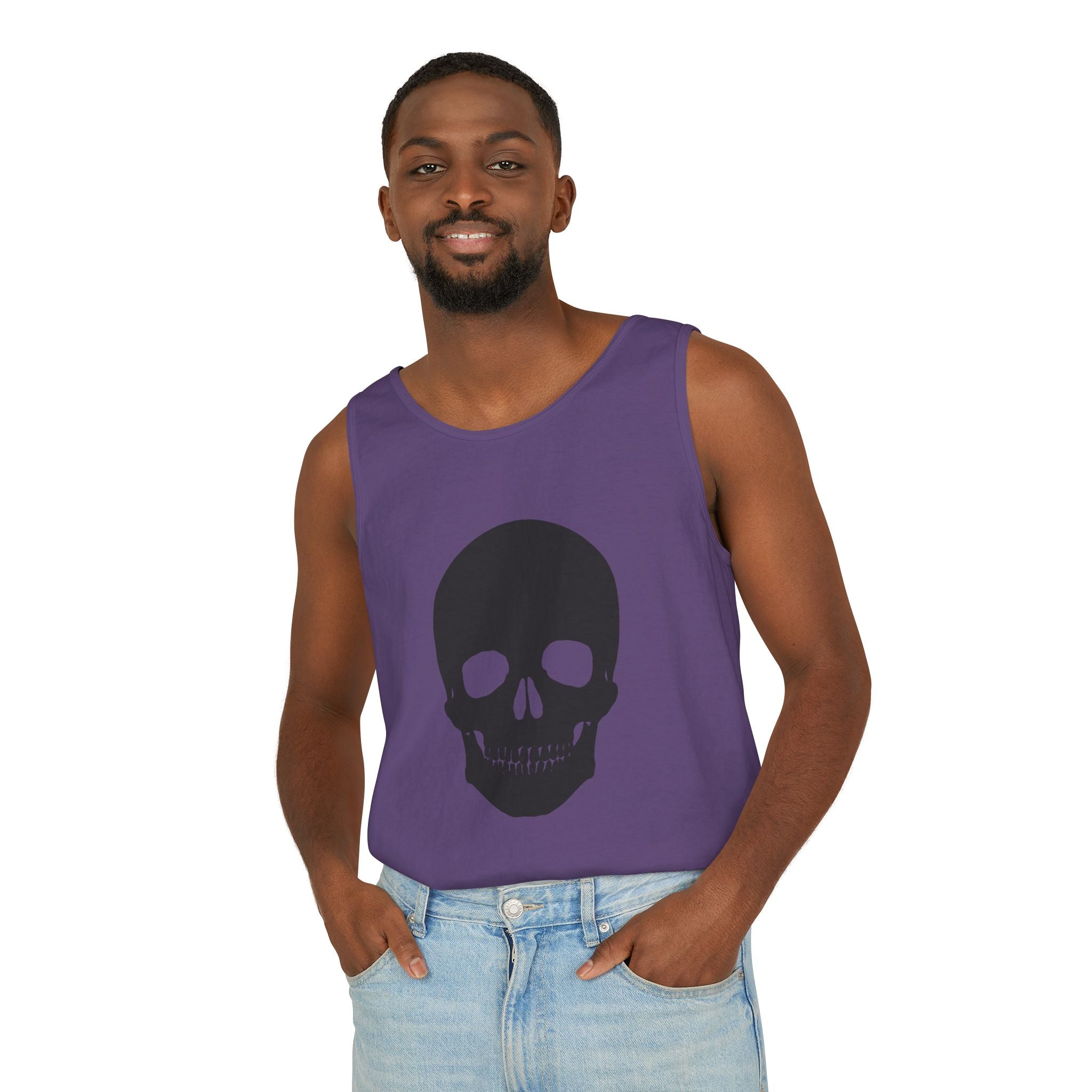 Skull Graphic Tank Top — Bold Black Skull Summer Vest