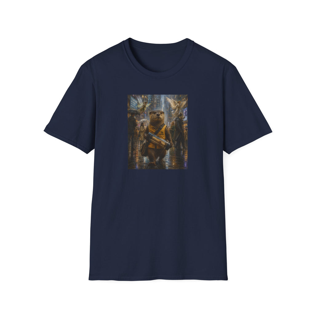 Messenger Otter Graphic Tee — Whimsical Otter Art Shirt