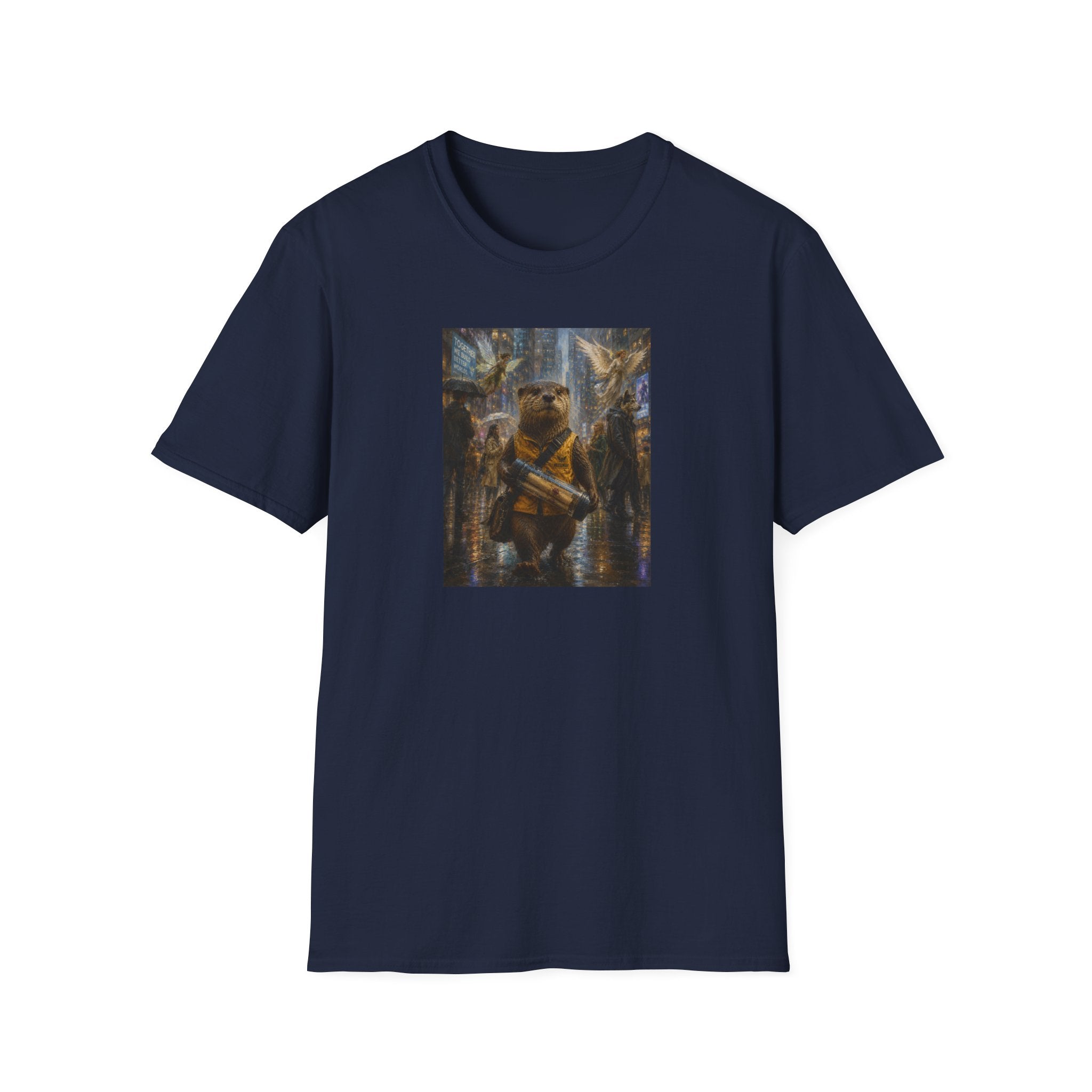Messenger Otter Graphic Tee — Whimsical Otter Art Shirt