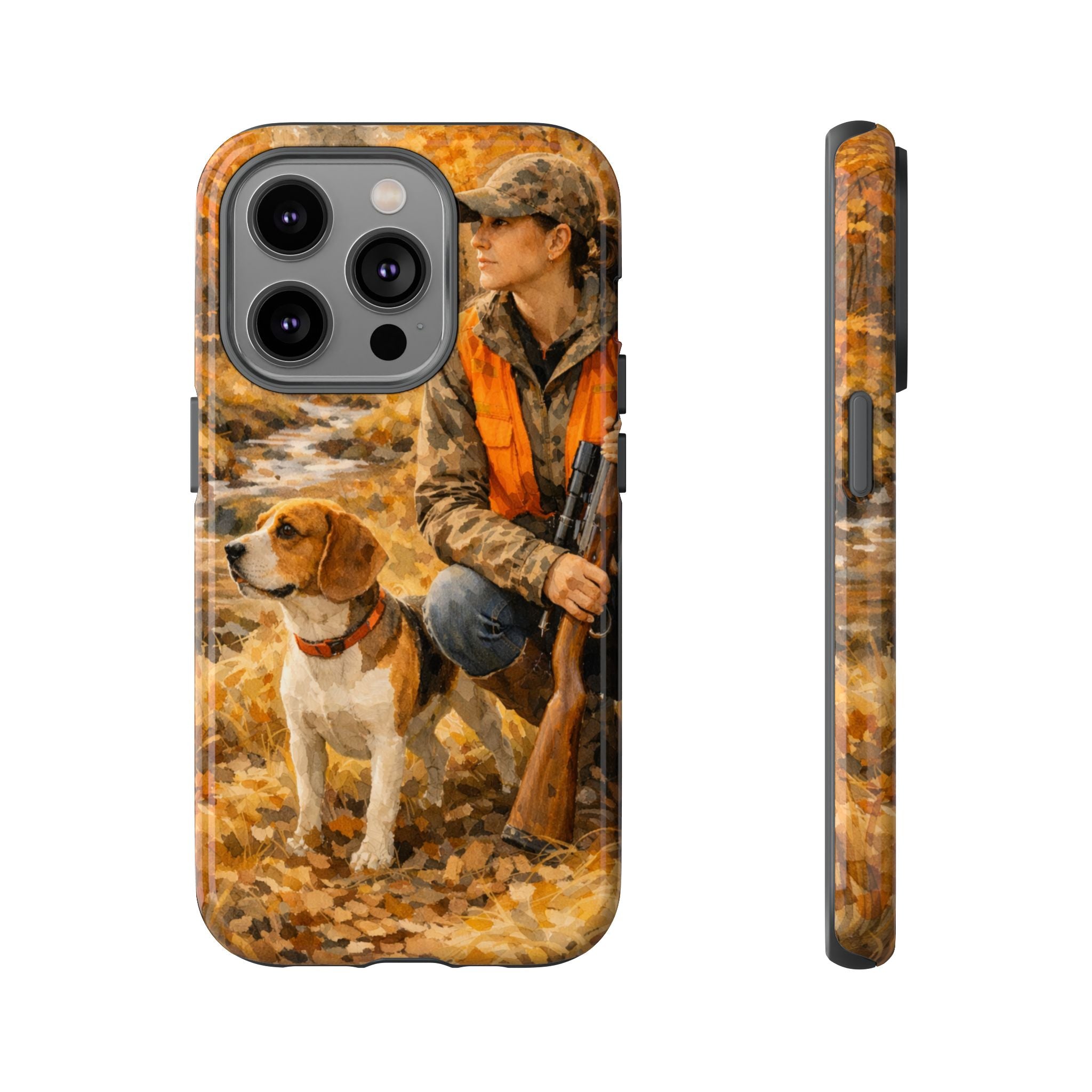 Hunter and Beagle Phone Case — Hunting Dog Autumn Camouflage iPhone Cover