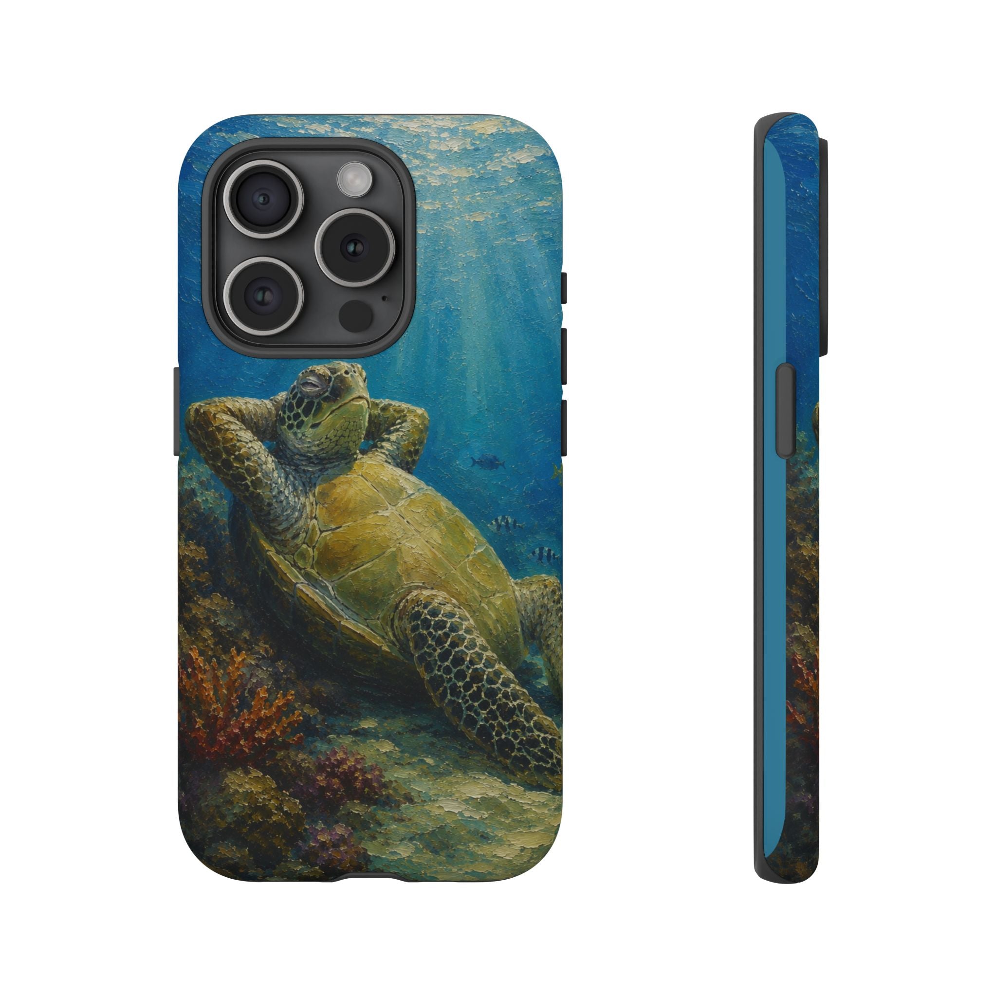 Sea Turtle Relaxation Phone Case — Ocean Underwater Art Protective Tough Case