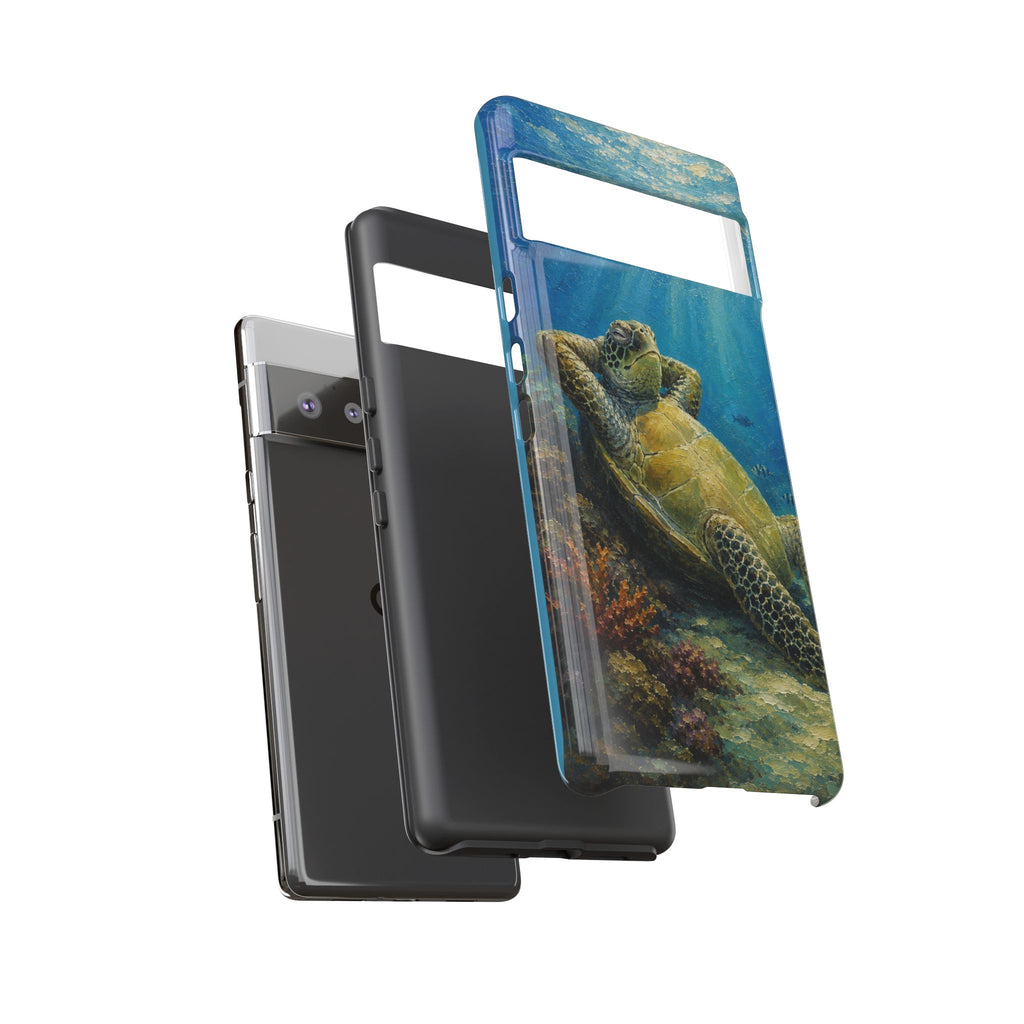 Sea Turtle Relaxation Phone Case — Ocean Underwater Art Protective Tough Case