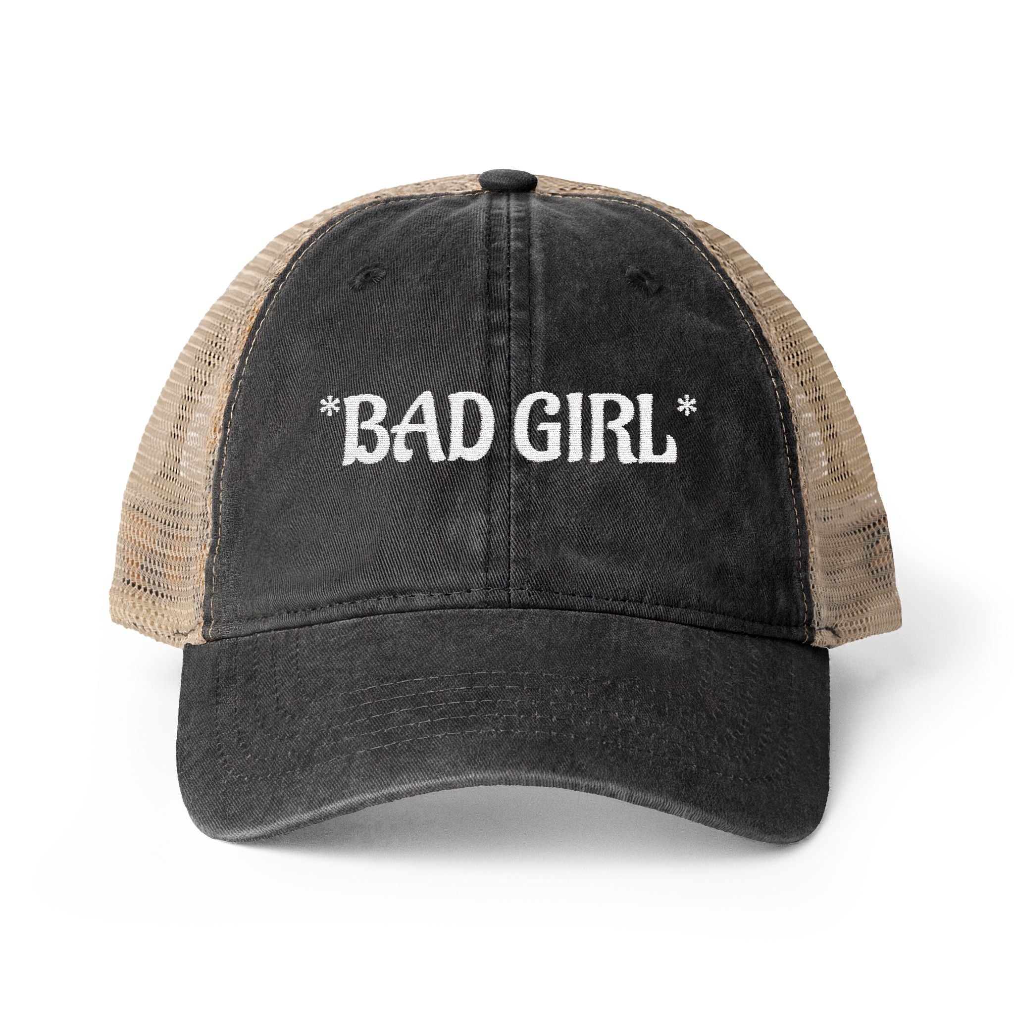 BAD GIRL - Women's Washed Mesh-Back Cap