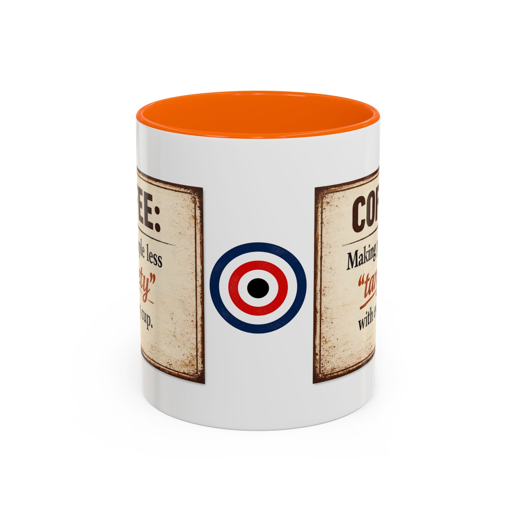 Coffee Mug — “Coffee: Making people less ‘targety’ with every cup” Vintage Accent Mug