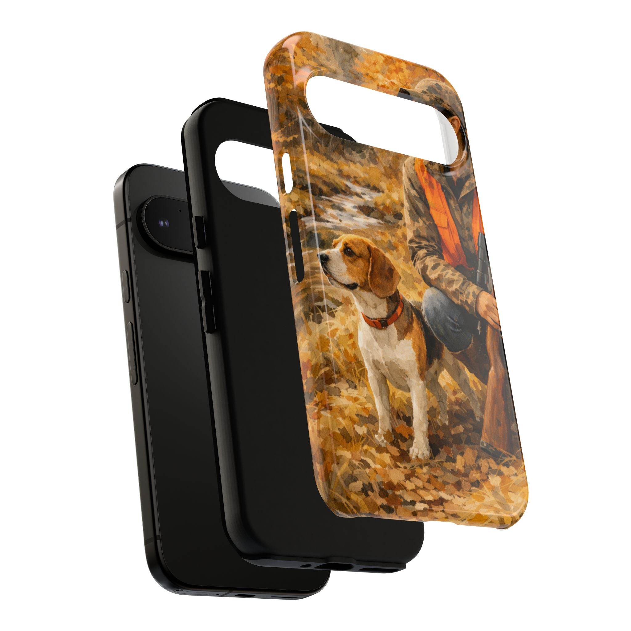 Hunter and Beagle Phone Case — Hunting Dog Autumn Camouflage iPhone Cover