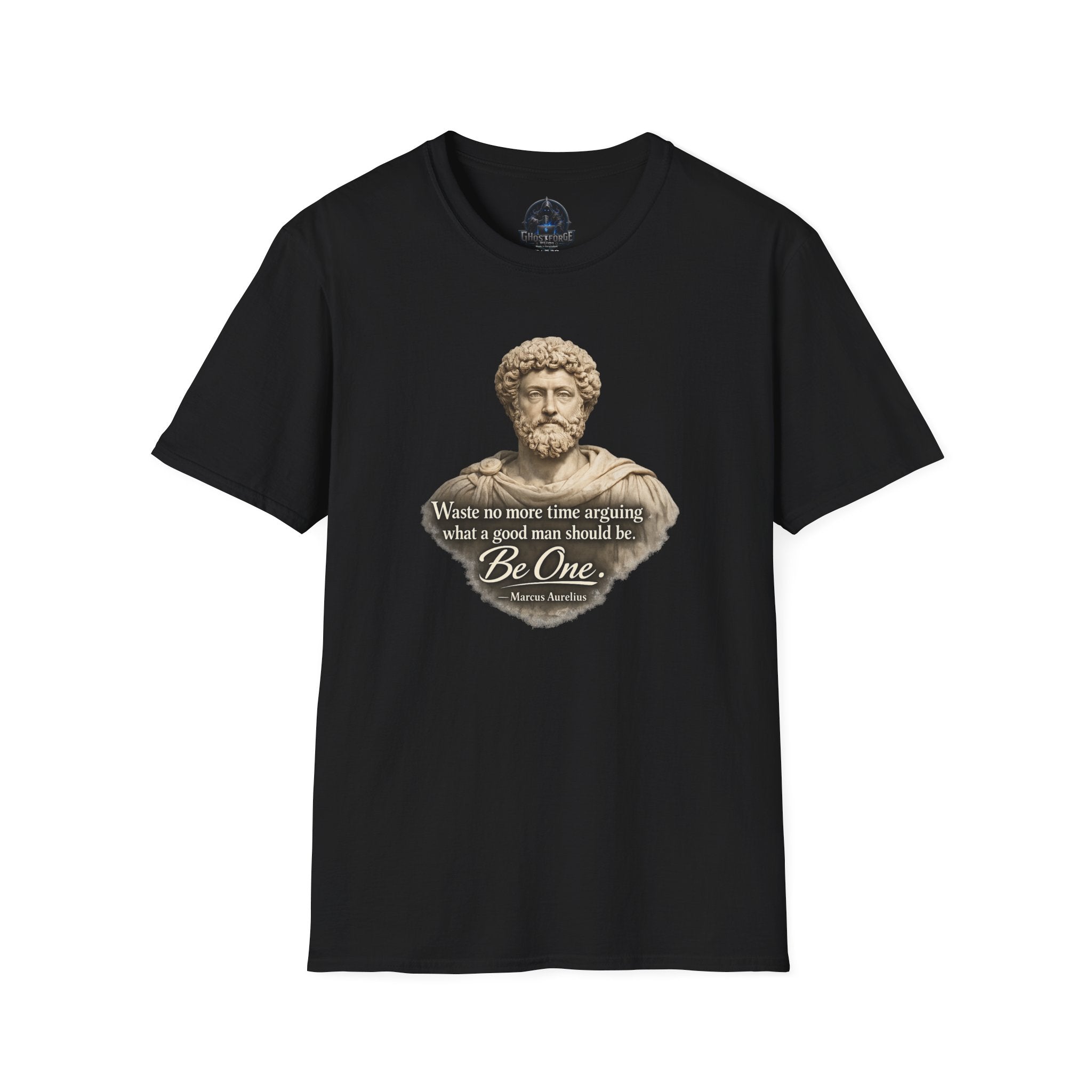 Marcus Aurelius Bust T-Shirt – “Waste No More Time...” Stoic Quote Tee