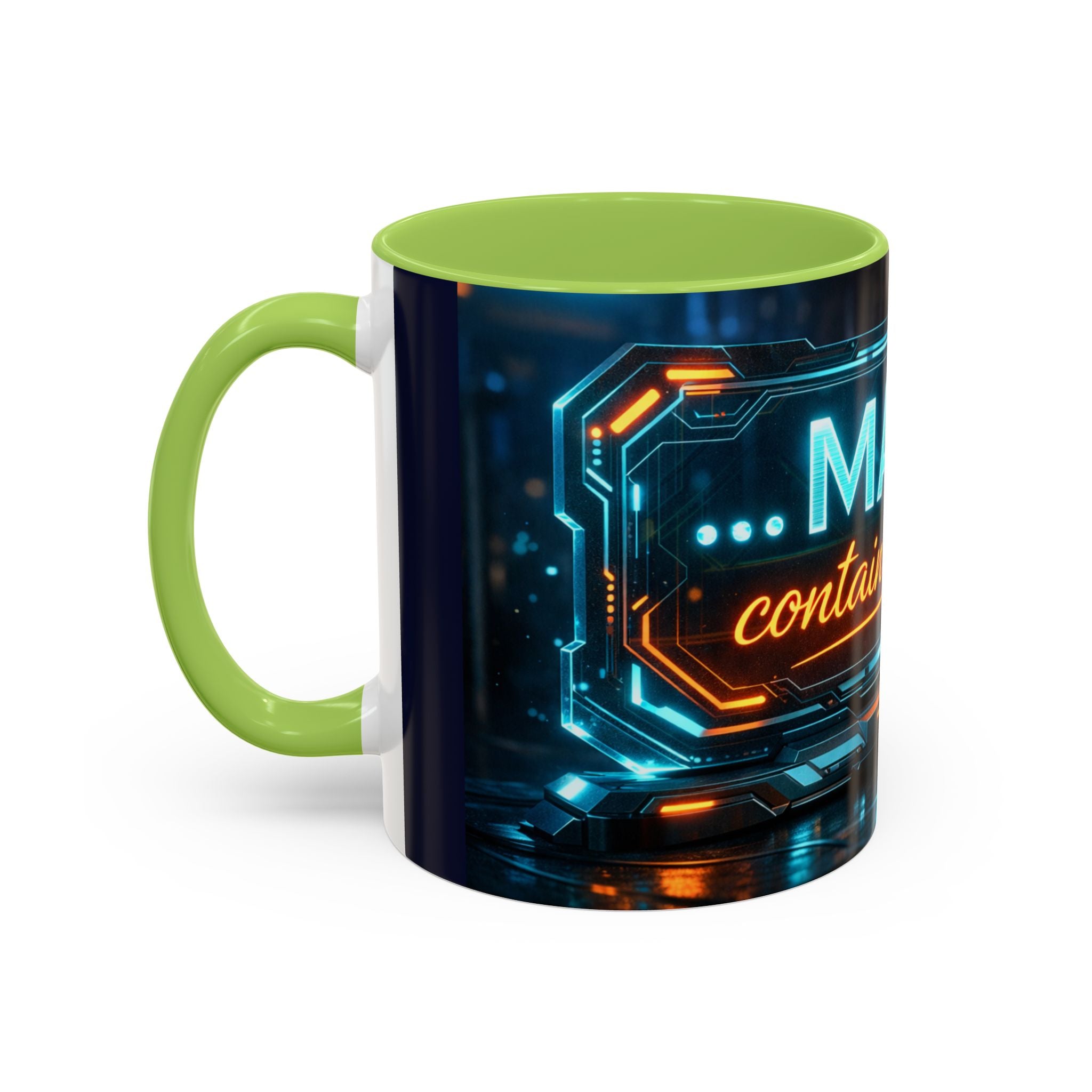 Coffee Mug — Neon Sign “May Contain Whiskey” Accent Mug (11/15 oz)