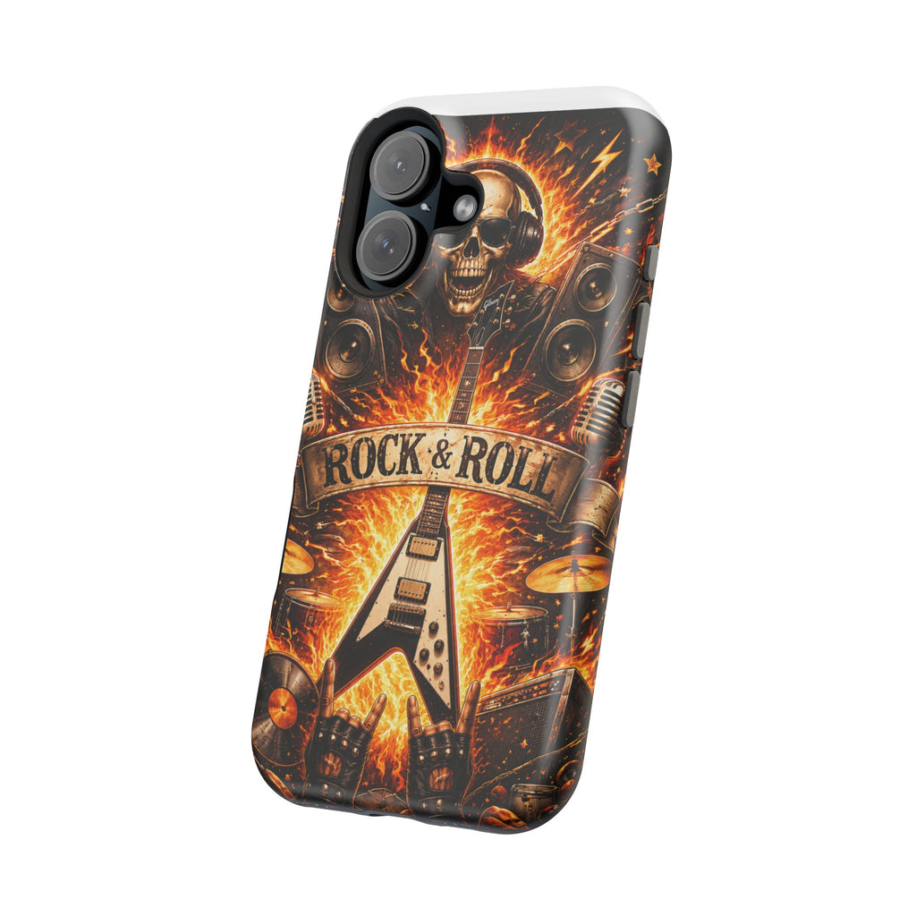 Rock & Roll Skull Guitar Phone Case — Magnetic Impact-Resistant
