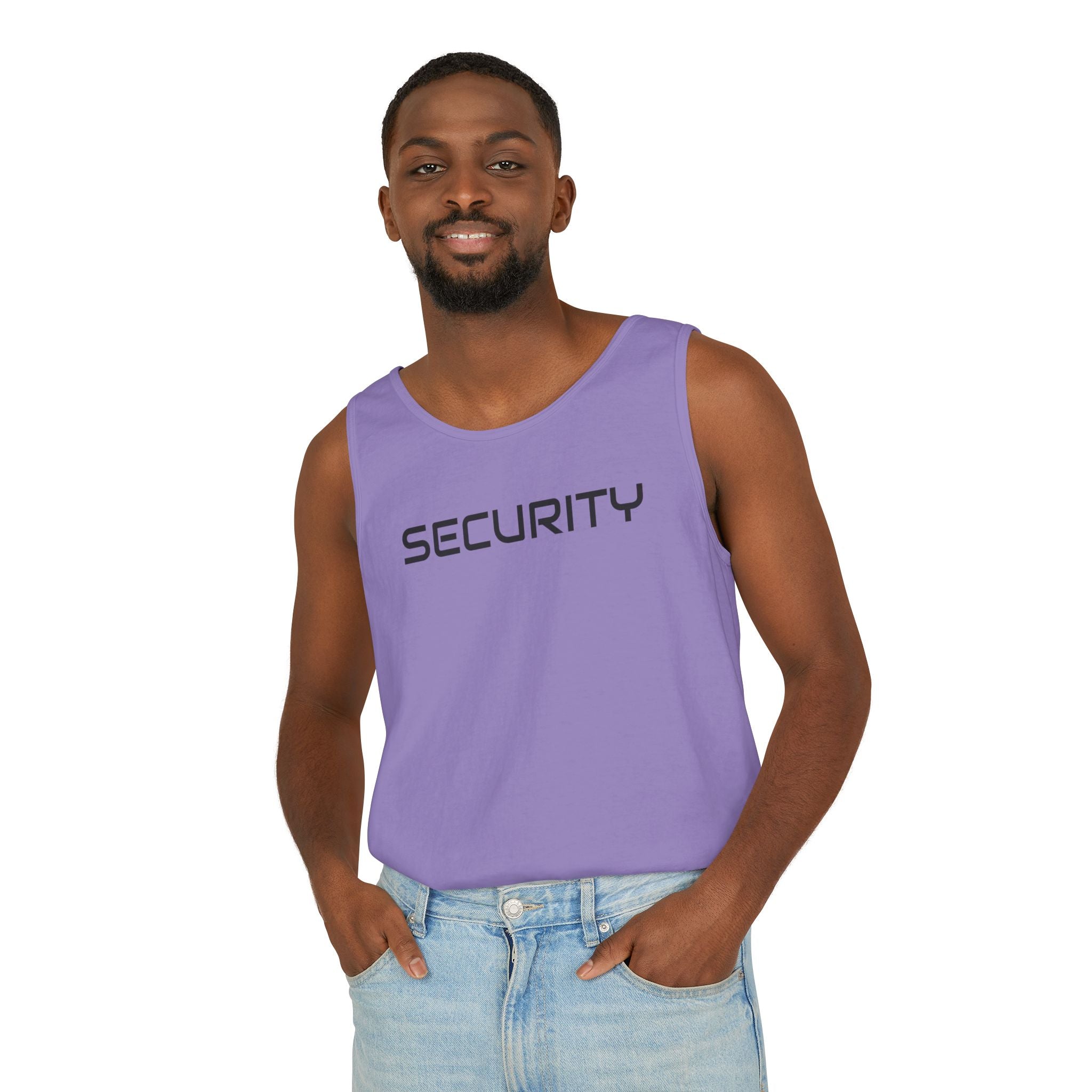 SECURITY Graphic Tank Top — Bold 'SECURITY' Streetwear Muscle Tee