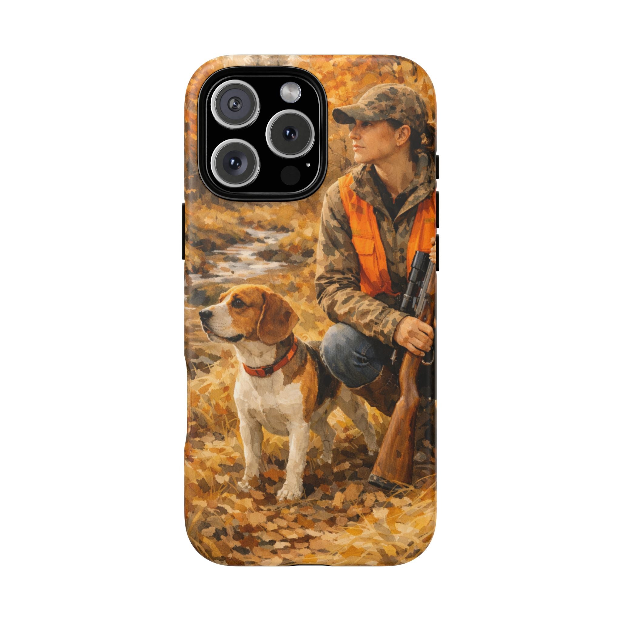 Hunter and Beagle Phone Case — Hunting Dog Autumn Camouflage iPhone Cover