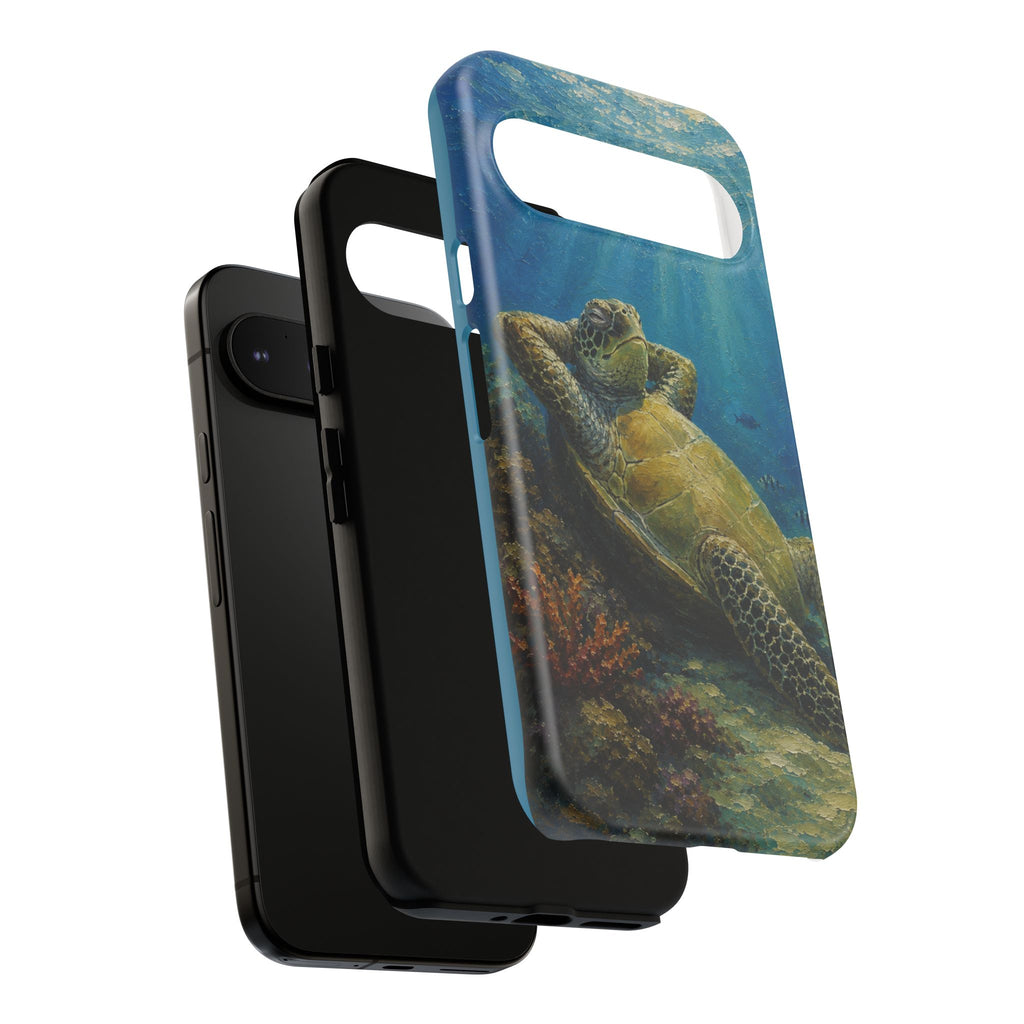Sea Turtle Relaxation Phone Case — Ocean Underwater Art Protective Tough Case