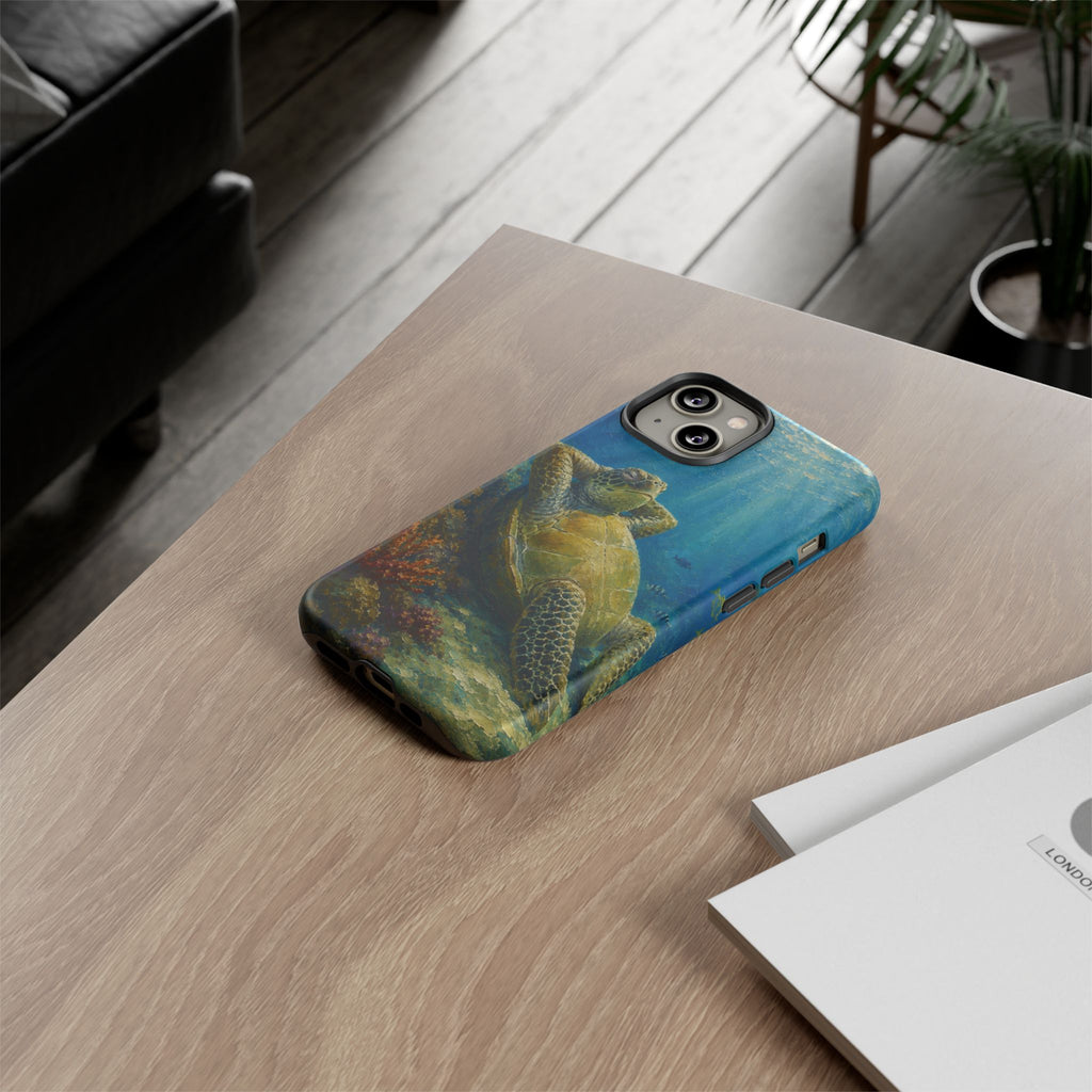Sea Turtle Relaxation Phone Case — Ocean Underwater Art Protective Tough Case
