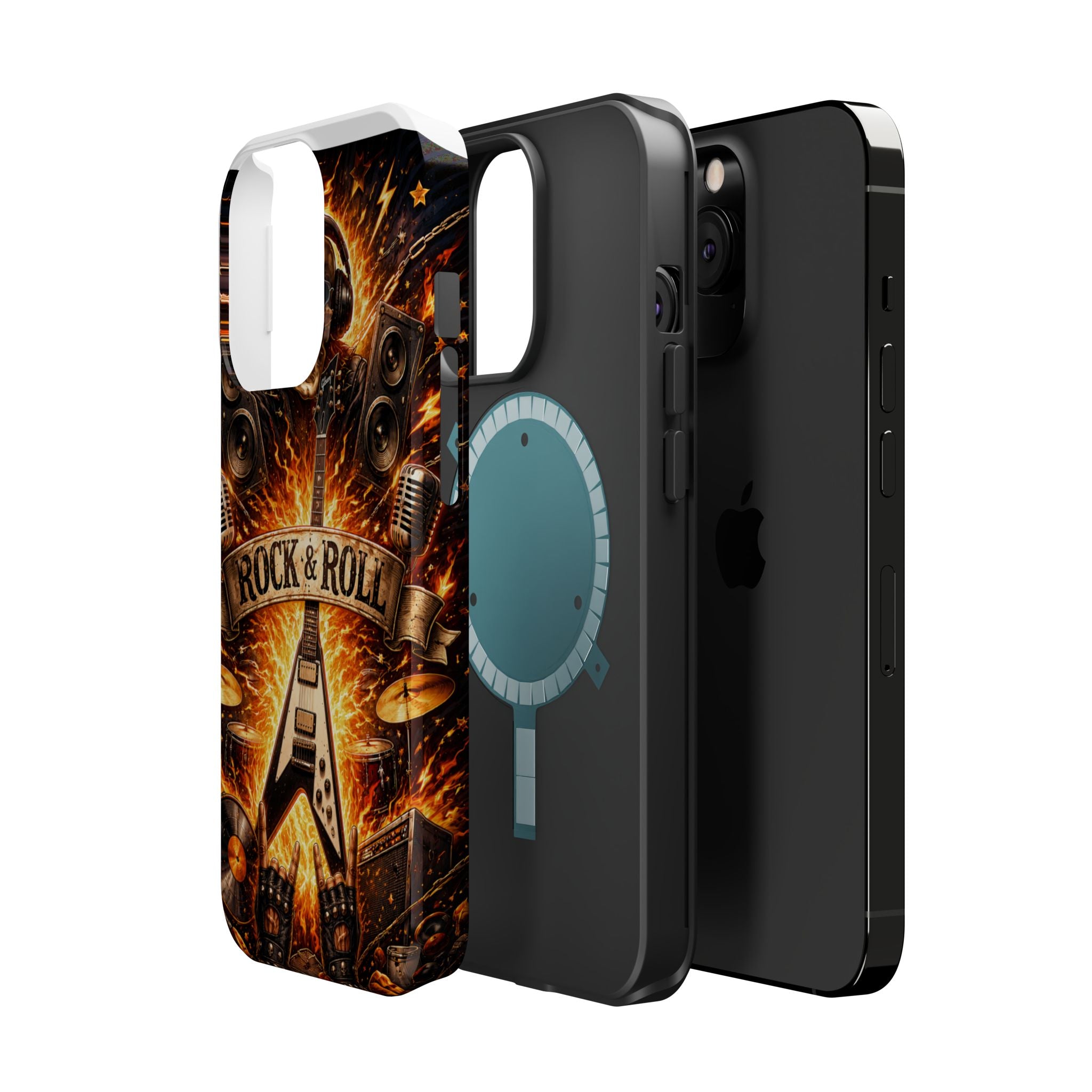Rock & Roll Skull Guitar Phone Case — Magnetic Impact-Resistant