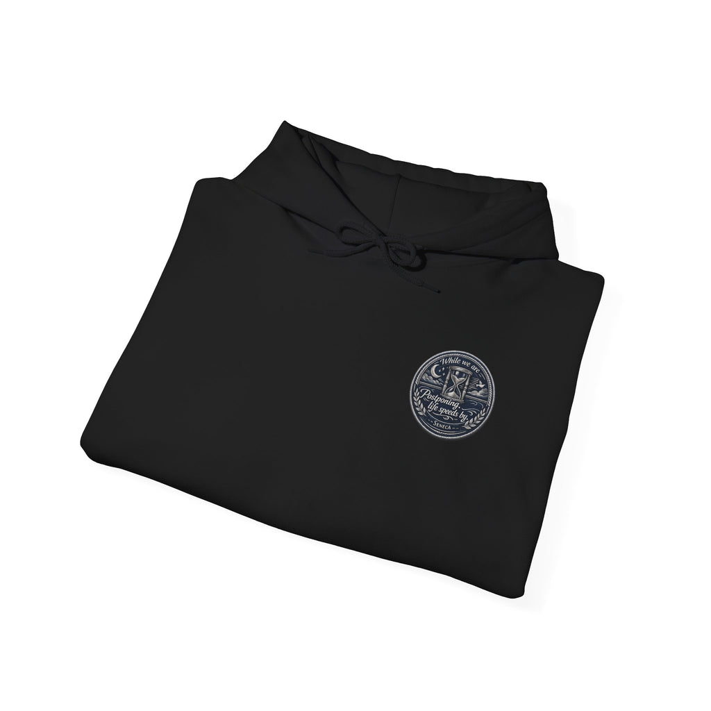 Premium Hoodie — 'Memento Mori' Skull & Scales Graphic Hoodie