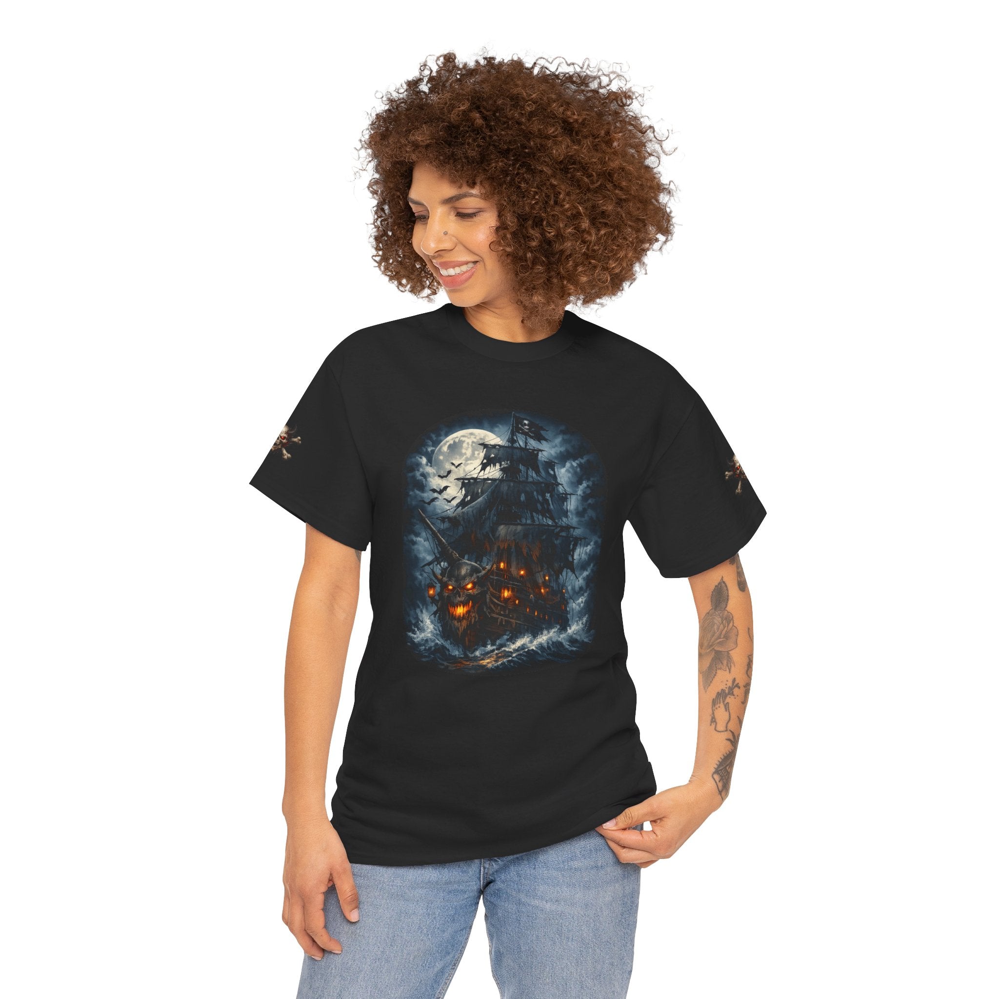 Premium Pirate Tee — Blackhearts Inc. Ghost Ship Graphic T‑Shirt