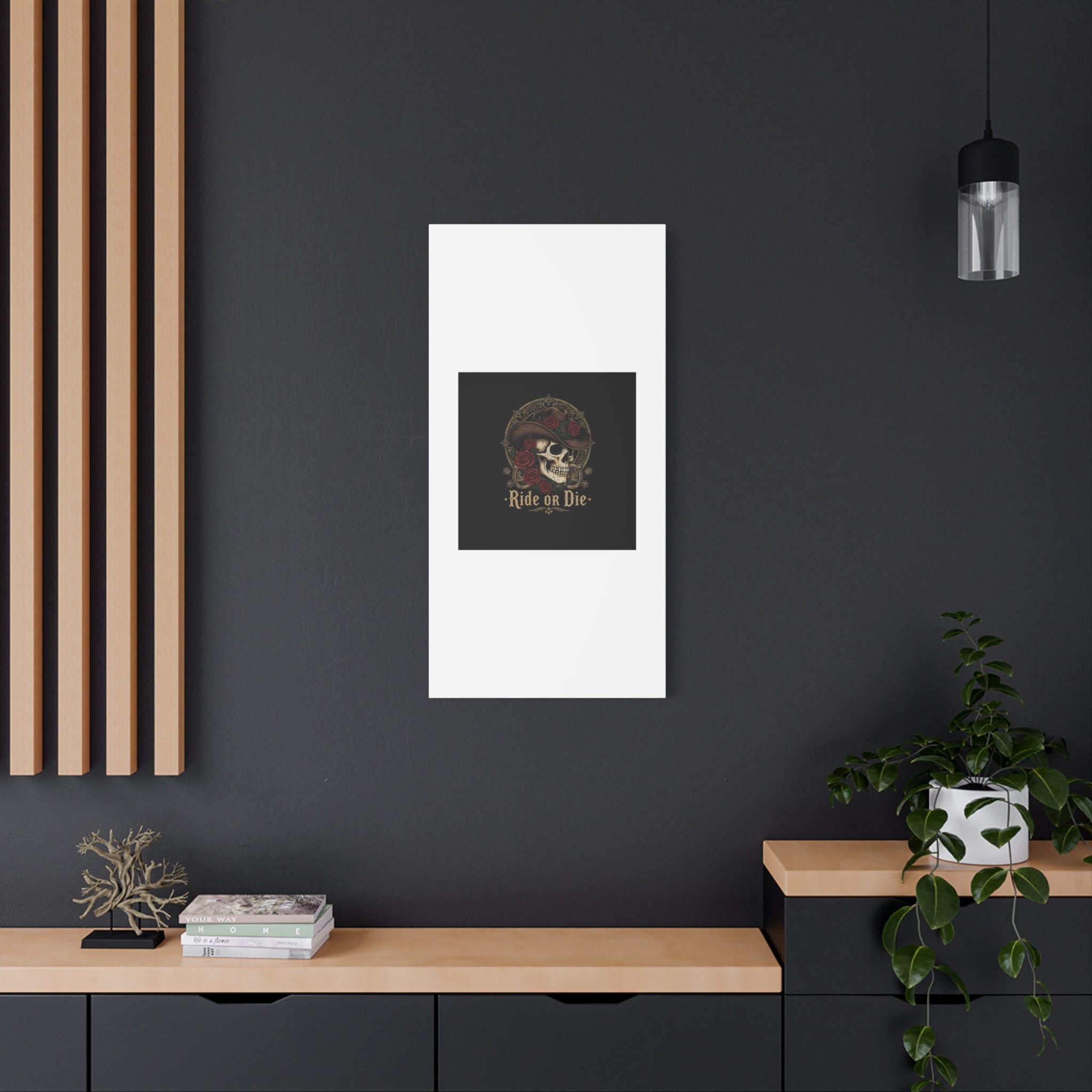 Ride or Die Skull Canvas | Western Skull Art, Gothic Americana