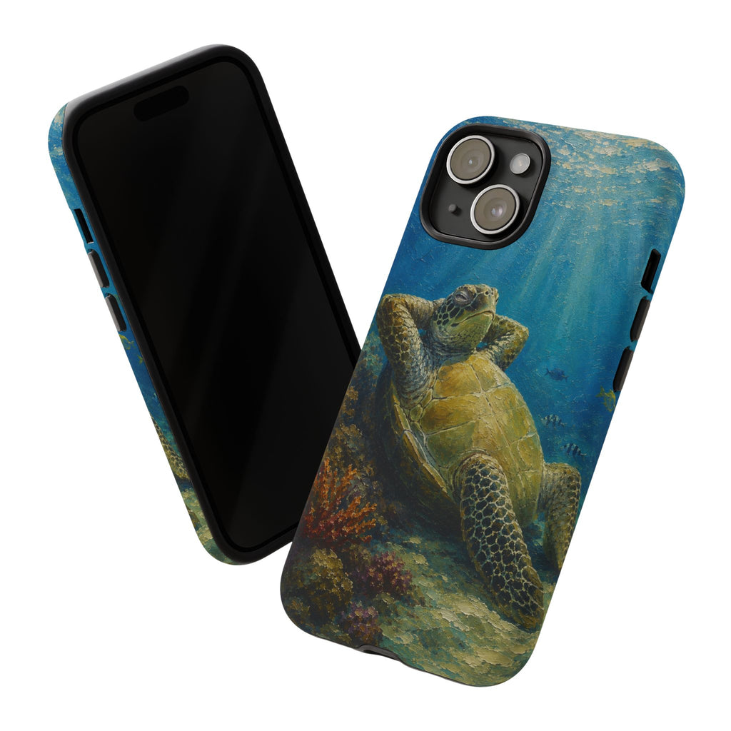 Sea Turtle Relaxation Phone Case — Ocean Underwater Art Protective Tough Case