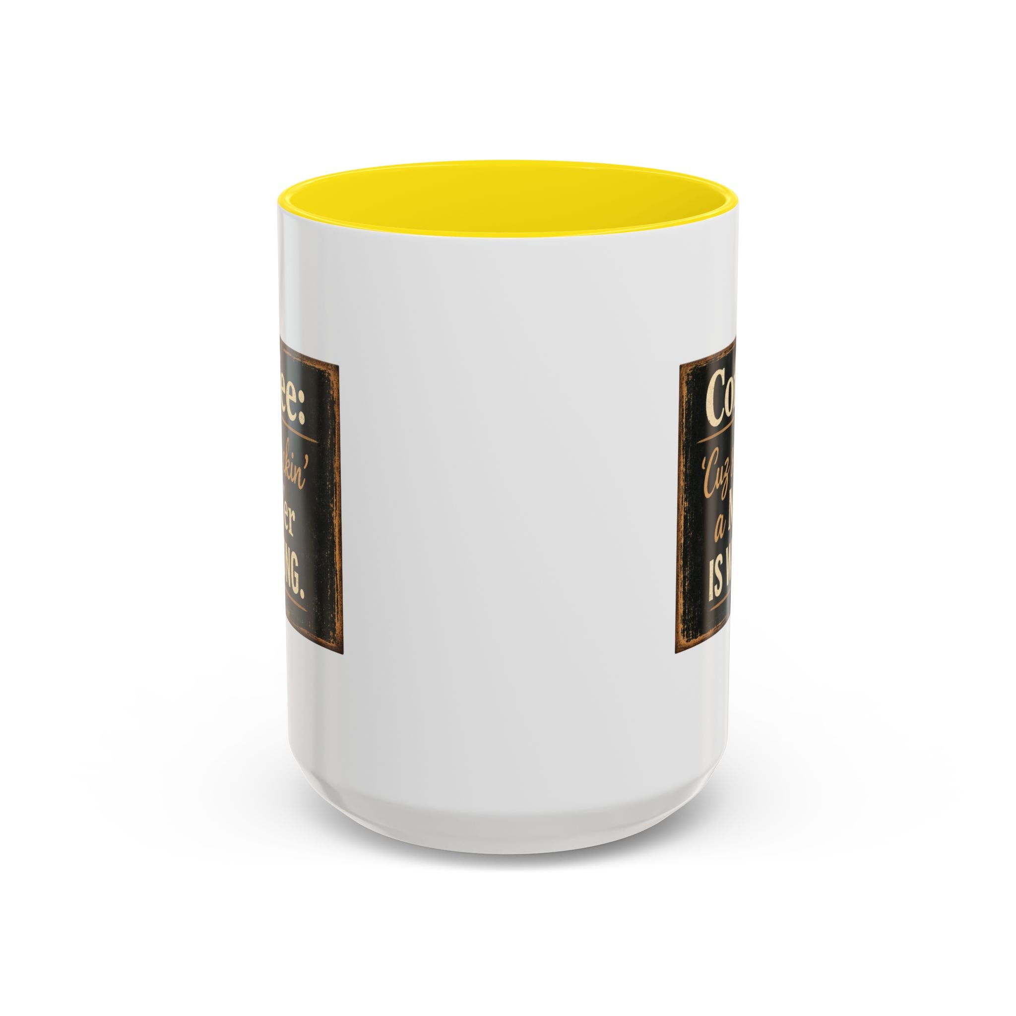 Coffee Mug — "Coffee: 'Cuz smacking a MF'er is wrong" Rustic Funny Ceramic Accent Mug