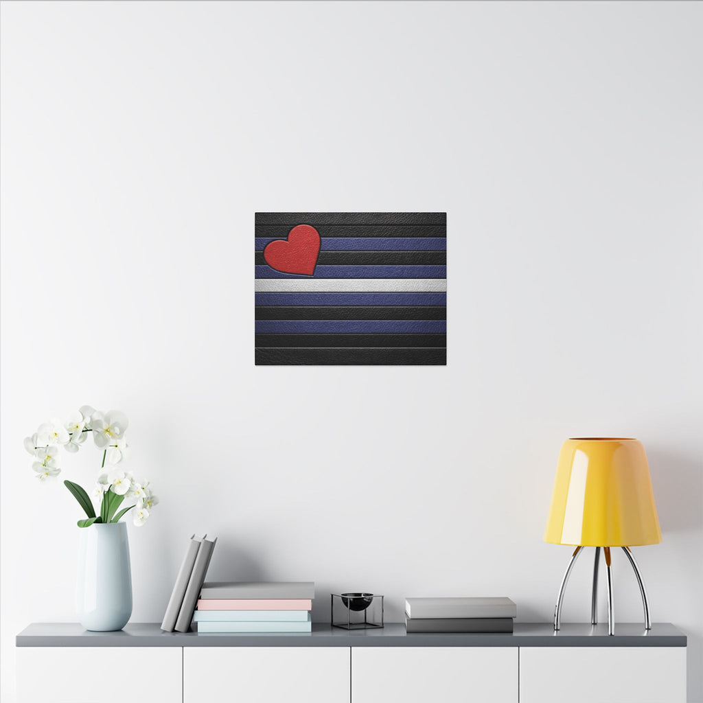 Leather Heart Canvas Wall Art - Matte Stretched Leather Pride Tribute
