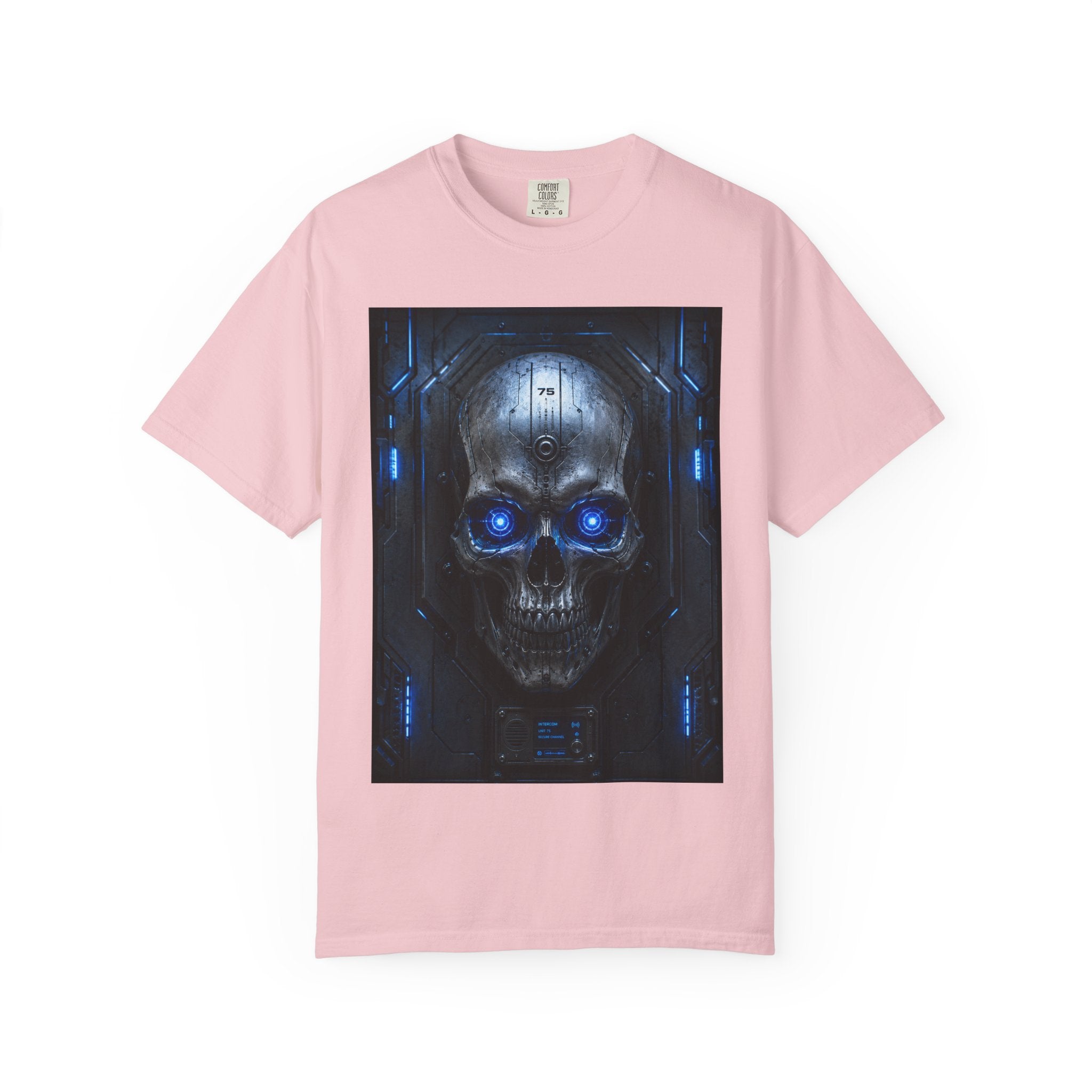 Blue Cyber Skull T-shirt | Futuristic Skull Graphic Tee