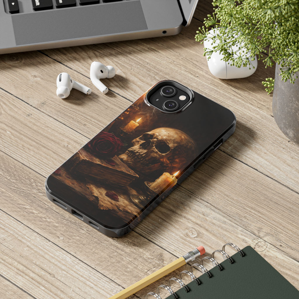 Skull & Candle Tough Phone Case — Memento Mori Protective Cover