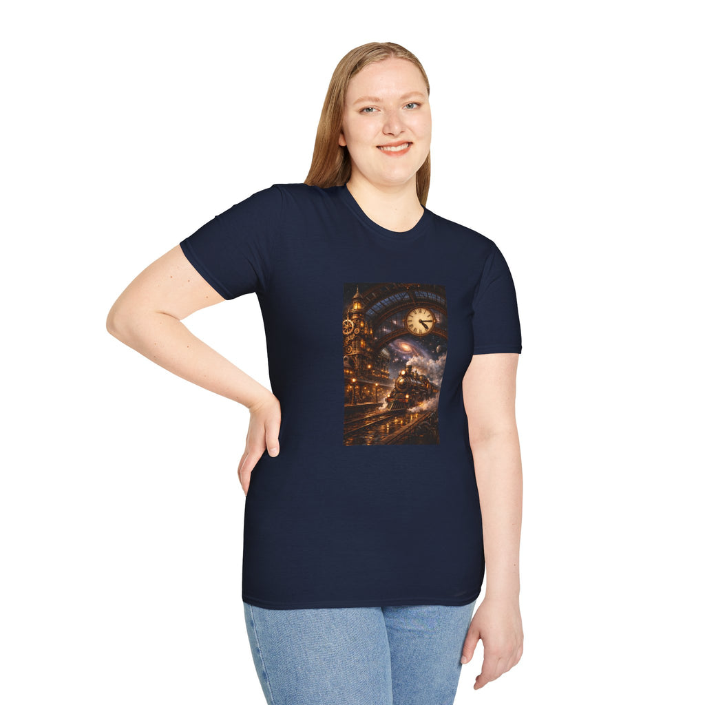 Steampunk Train T-Shirt — Steampunk Nightscape Tee