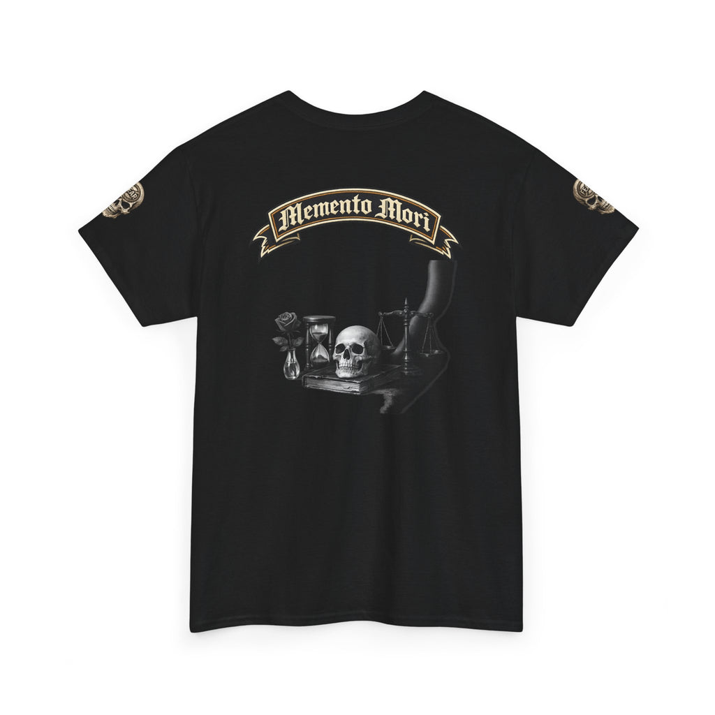 Premium Memento Mori Tee — Stoic Bust & Skull Graphic T-Shirt