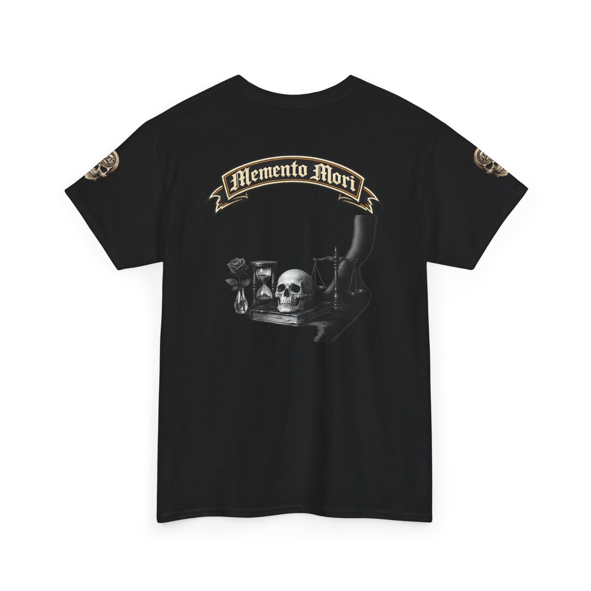 Premium Memento Mori Tee — Stoic Bust & Skull Graphic T-Shirt