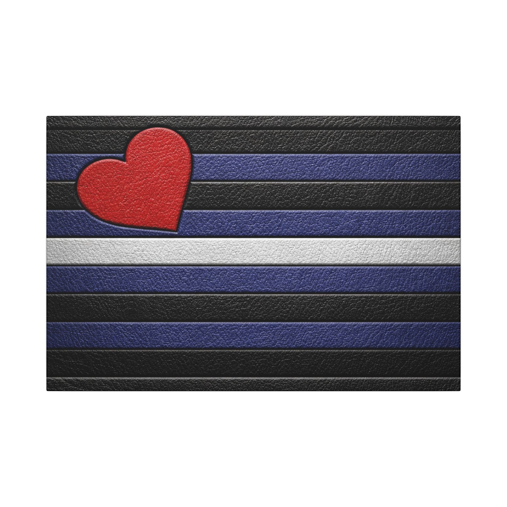 Leather Heart Canvas Wall Art - Matte Stretched Leather Pride Tribute
