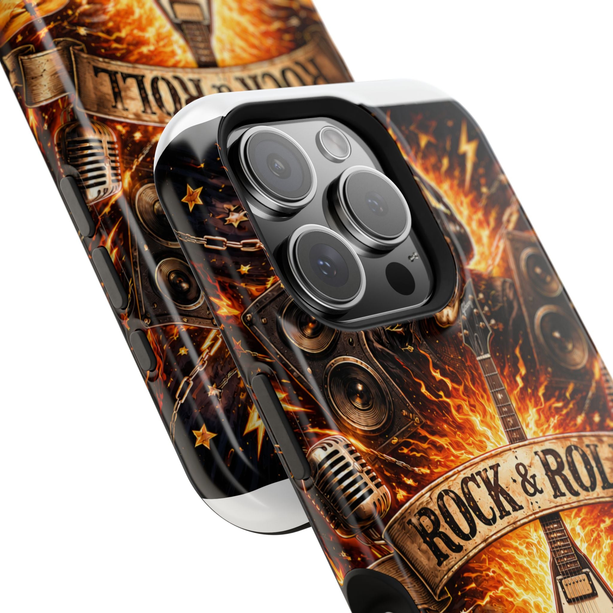 Rock & Roll Skull Guitar Phone Case — Magnetic Impact-Resistant