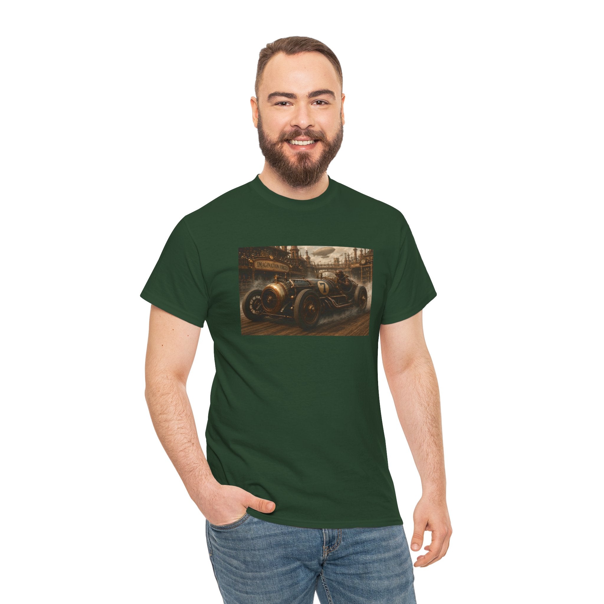 Steampunk Racecar Tee — Classic Antique Car Graphic T-Shirt