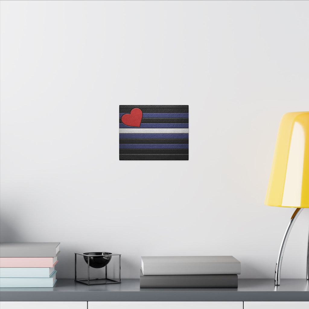 Leather Heart Canvas Wall Art - Matte Stretched Leather Pride Tribute