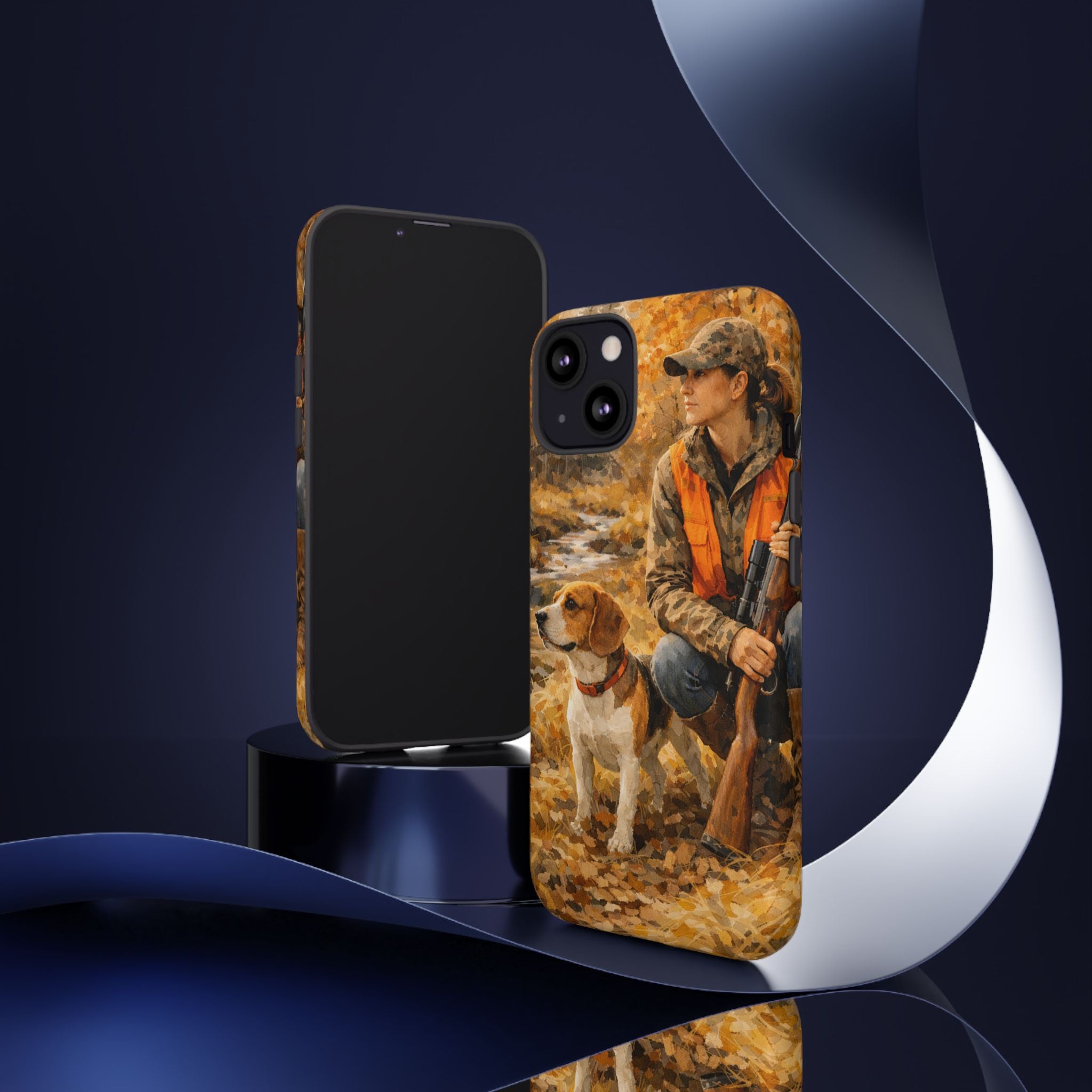 Hunter and Beagle Phone Case — Hunting Dog Autumn Camouflage iPhone Cover