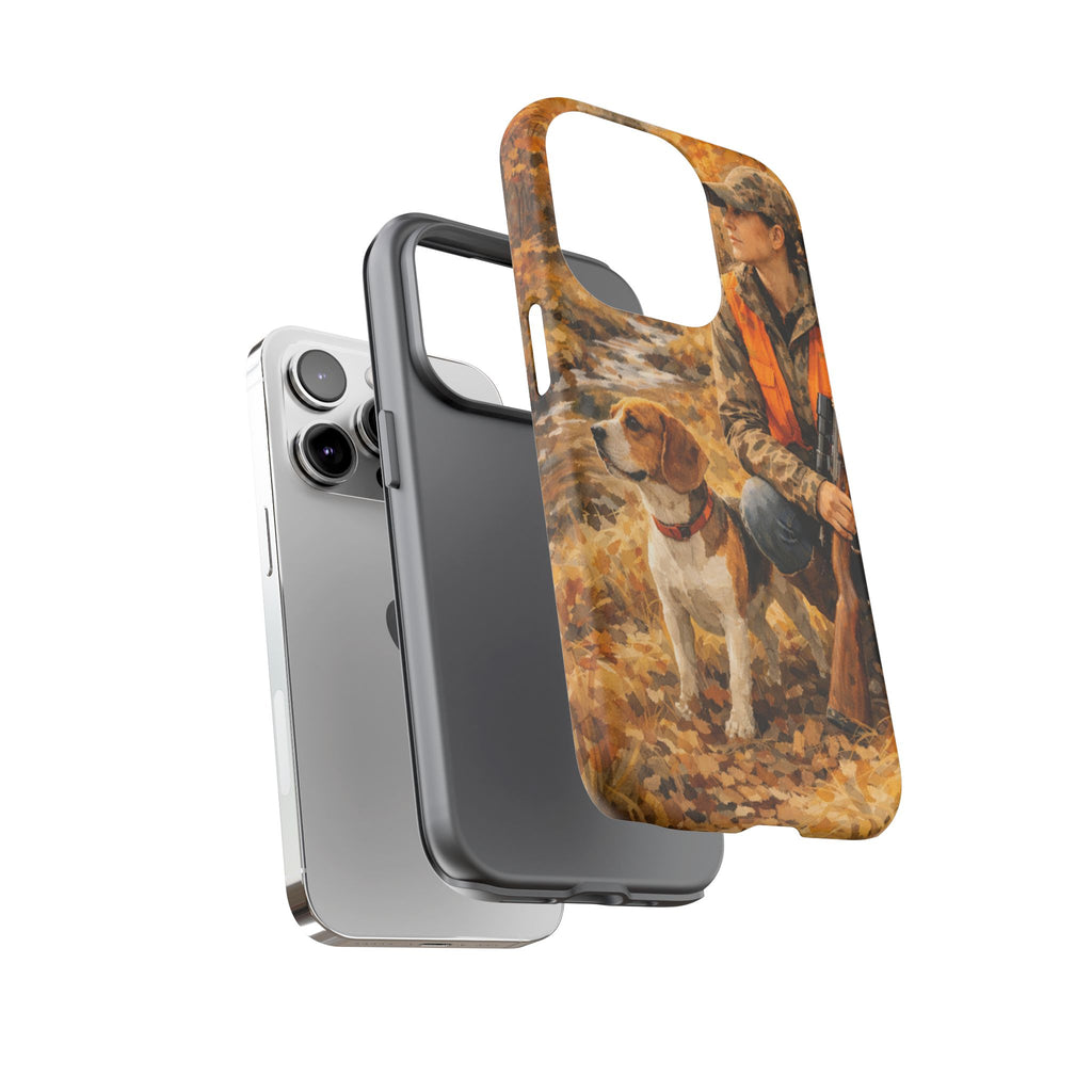 Hunter and Beagle Phone Case — Hunting Dog Autumn Camouflage iPhone Cover