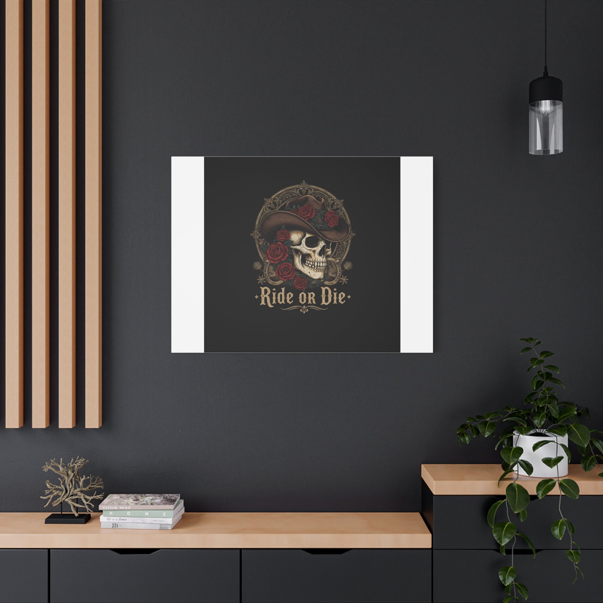 Ride or Die Skull Canvas | Western Skull Art, Gothic Americana