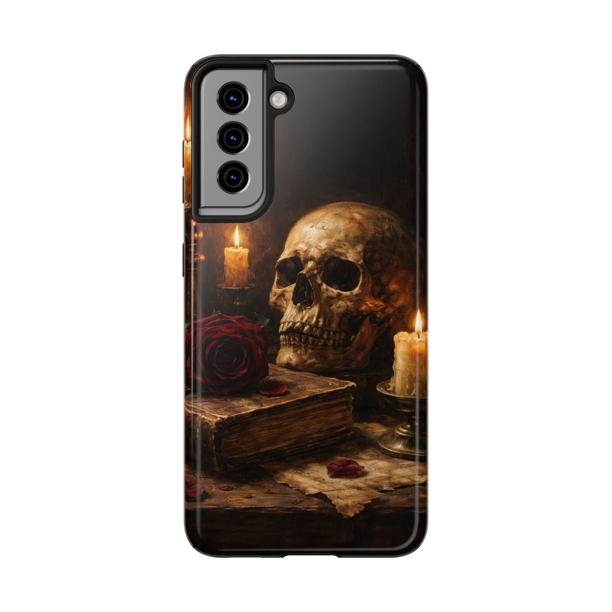 Skull & Candle Tough Phone Case — Memento Mori Protective Cover