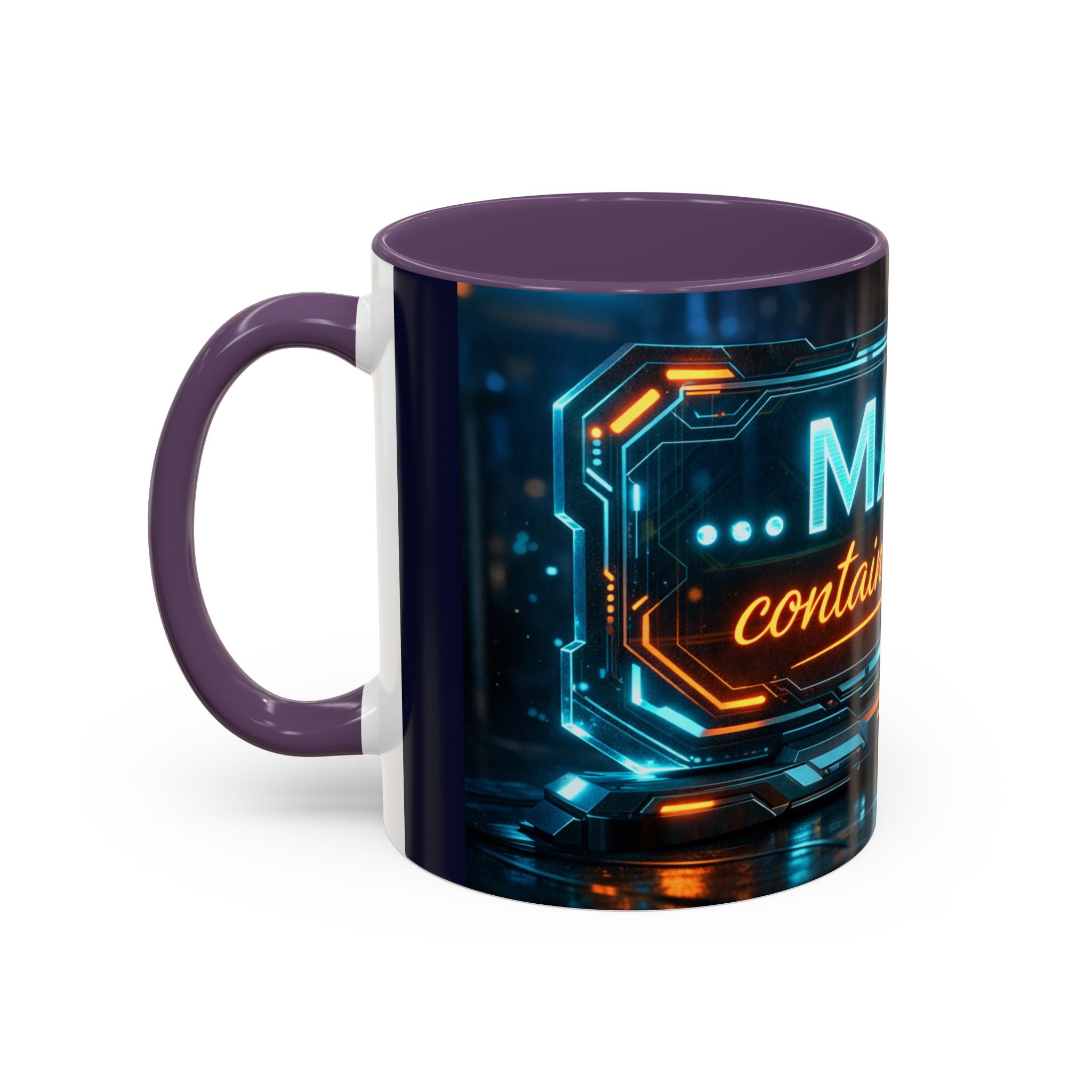 Coffee Mug — Neon Sign “May Contain Whiskey” Accent Mug (11/15 oz)