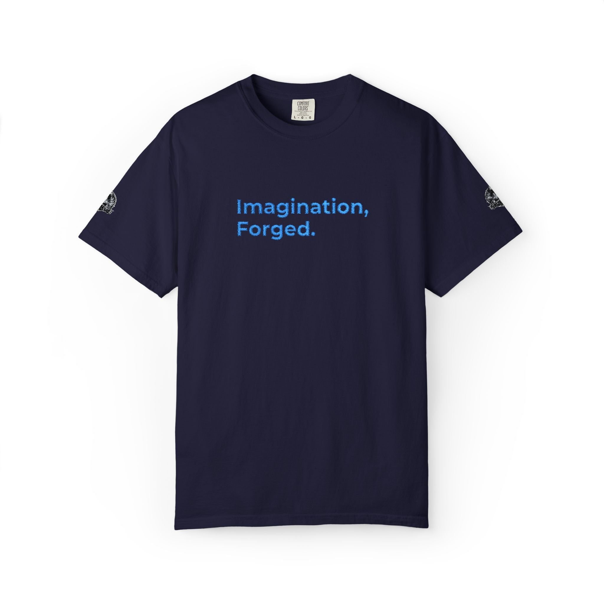 Premium Edition Imagination, Forged. Embroidered Tee — Graphic Garment-Dyed T-Shirt