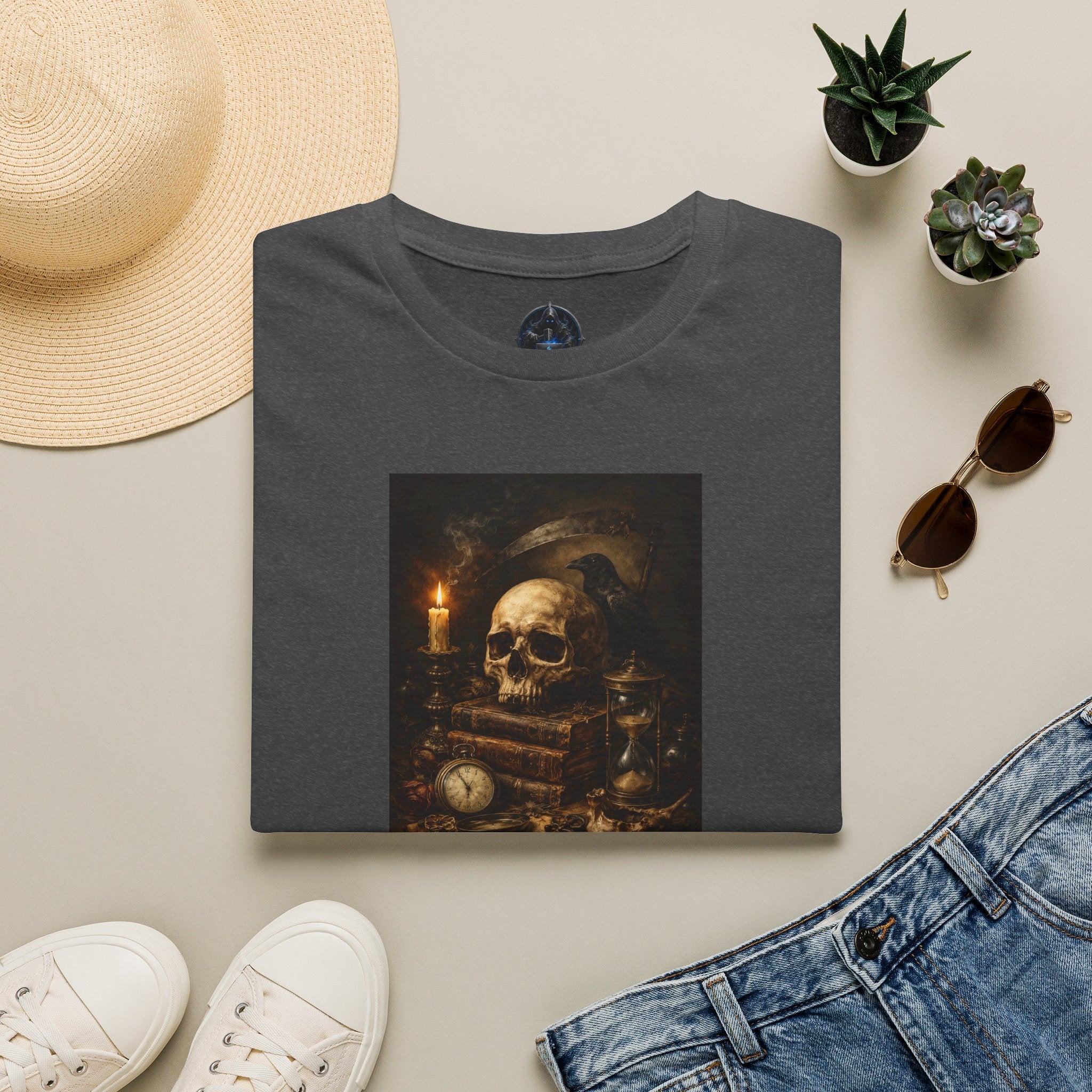 Memento Mori Skull T-Shirt — Vintage Vanitas Art Tee
