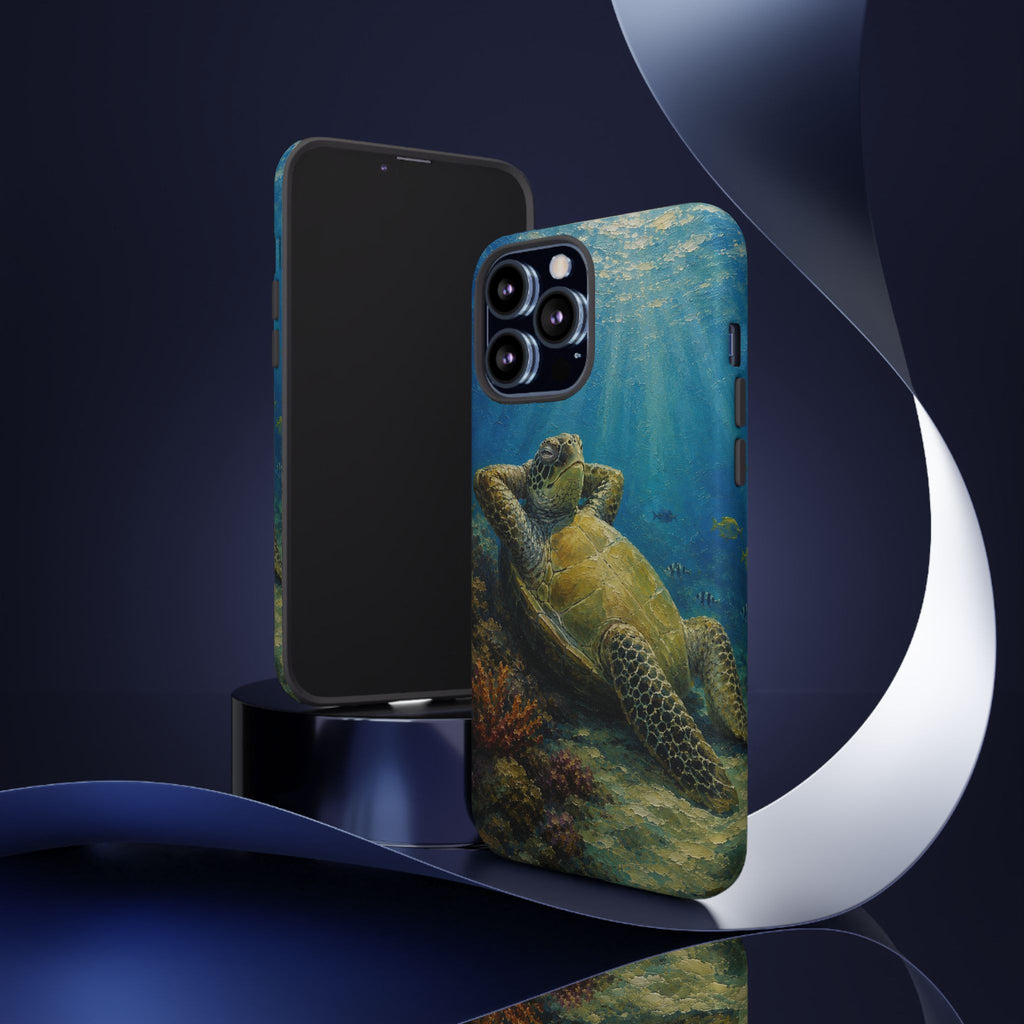 Sea Turtle Relaxation Phone Case — Ocean Underwater Art Protective Tough Case