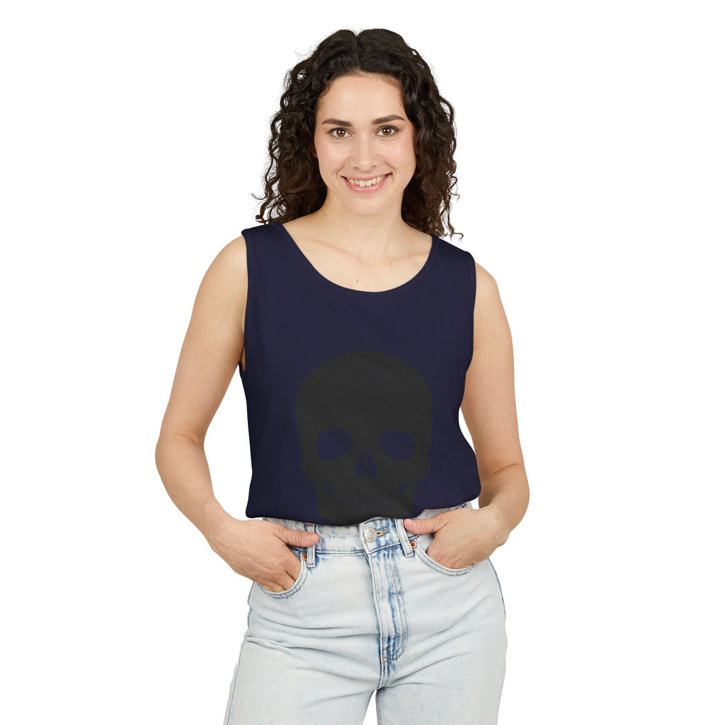 Skull Graphic Tank Top — Bold Black Skull Summer Vest