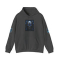 Premium Skull Hoodie — Blue Cyber Skull Graphic Pullover
