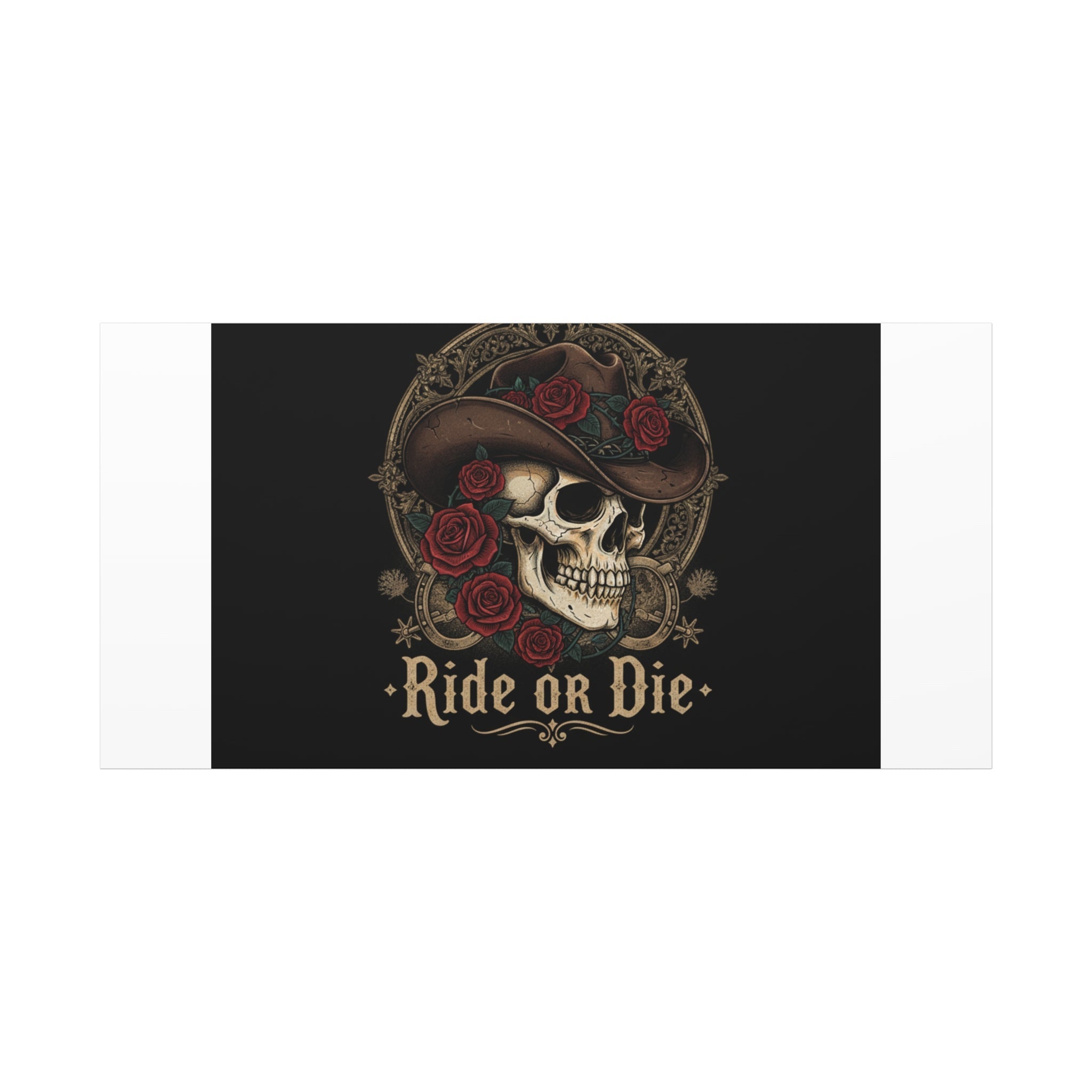 Ride or Die Skull Canvas | Western Skull Art, Gothic Americana
