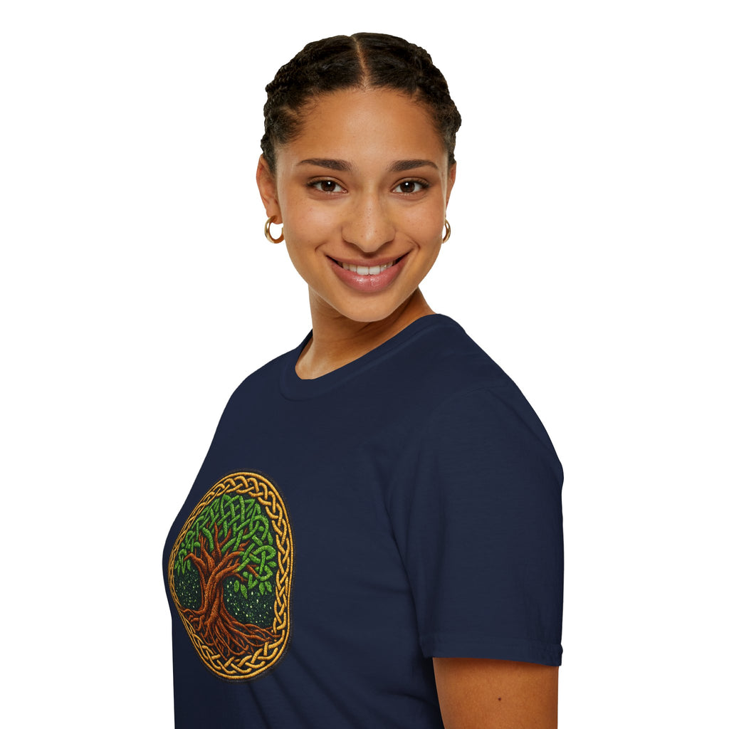 Celtic Tree of Life T‑Shirt — Green Knotwork Nature Tee