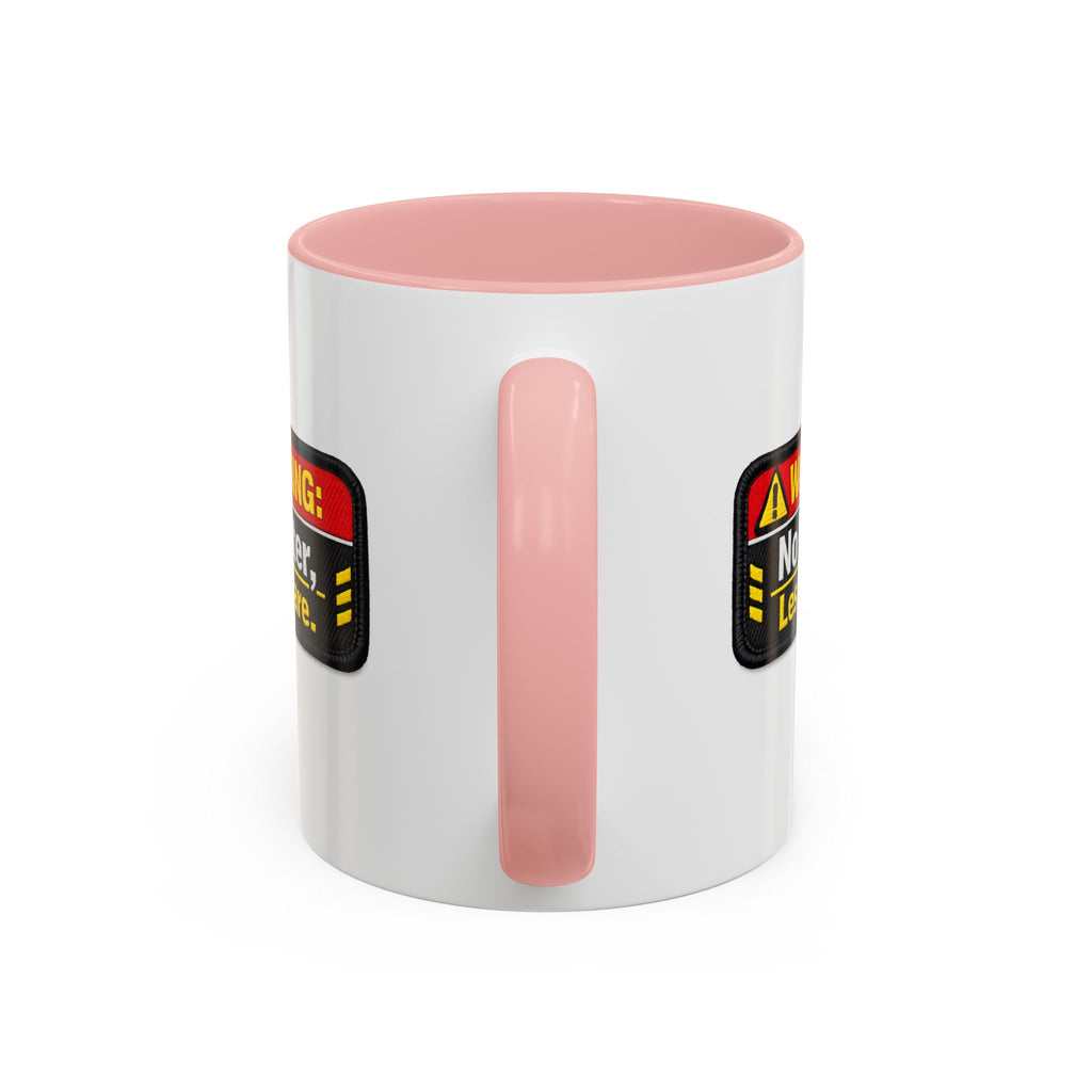 Coffee Mug — "Warning: No Filter, Less Care" Accent Ceramic Mug