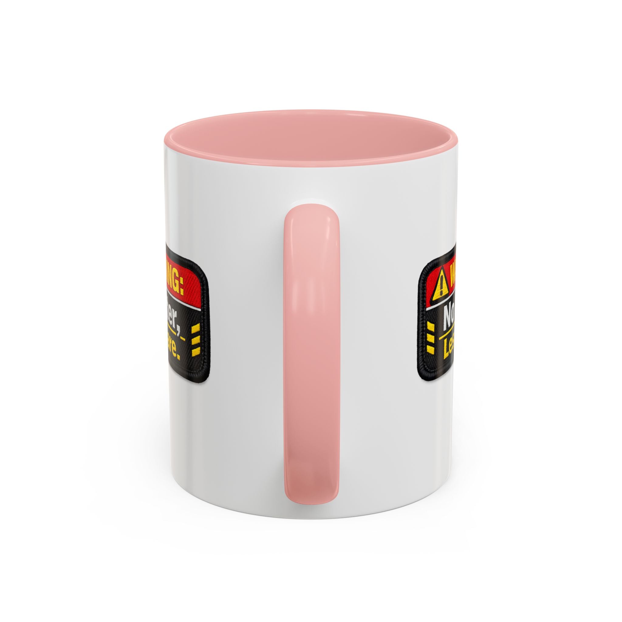 Coffee Mug — "Warning: No Filter, Less Care" Accent Ceramic Mug